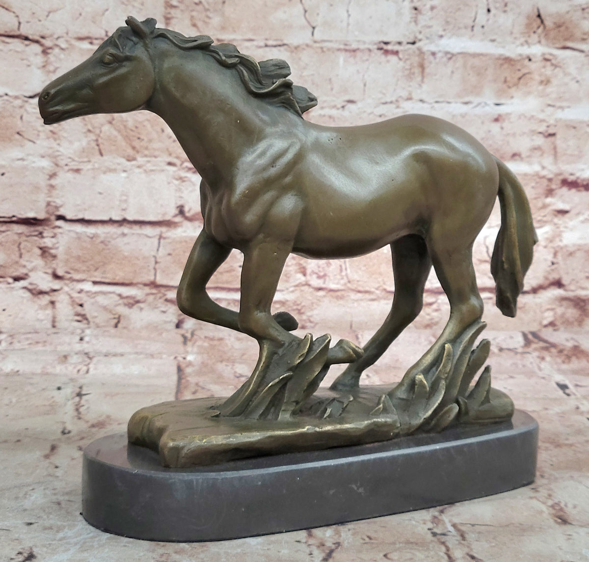 Arabian Horse Figurine: Solid Bronze Statue for Farmhouse or Cabin Decor
