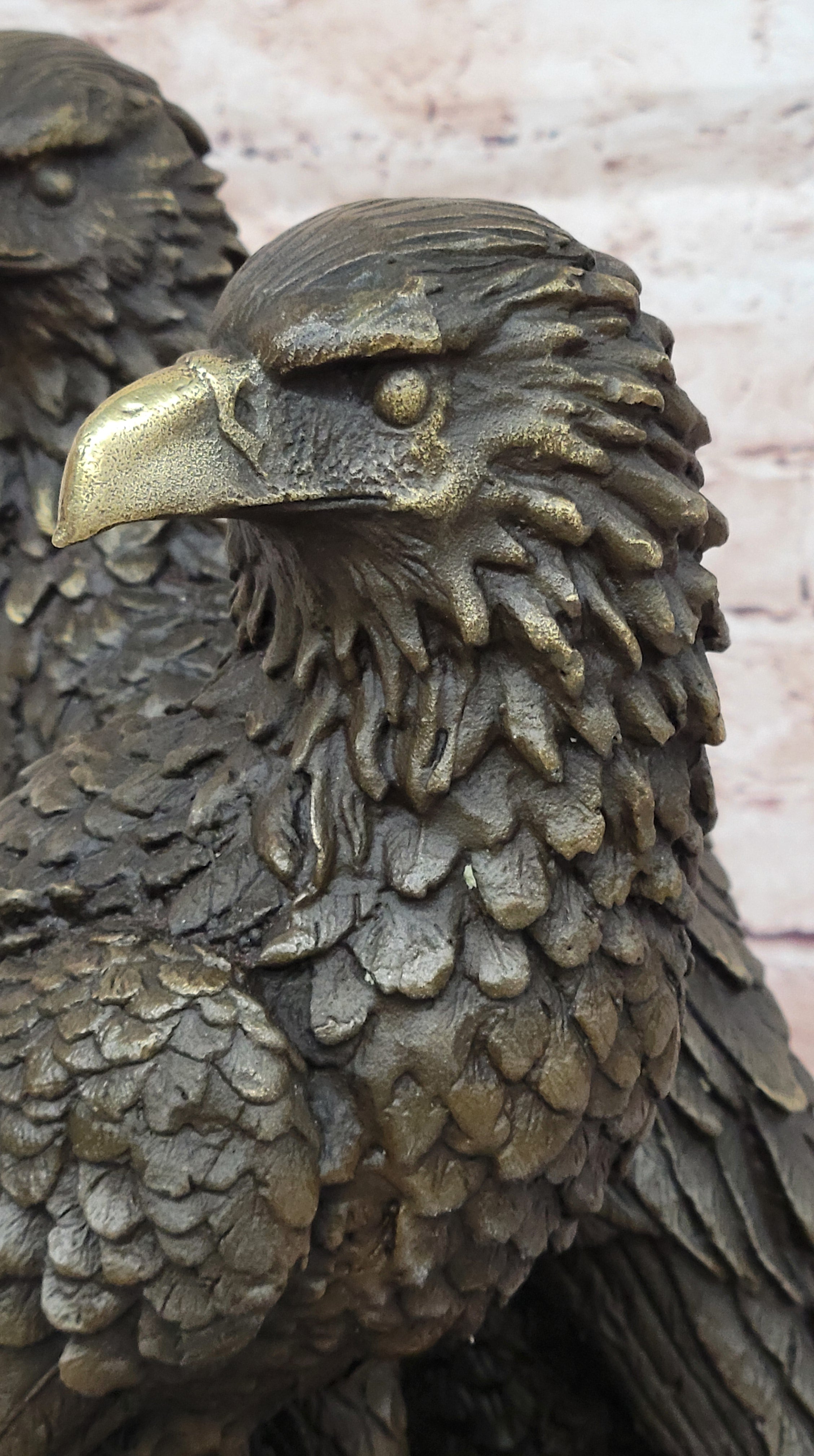 Handmade Milo Bronze Sculpture: Lifelike Eagles in Lost Wax Technique