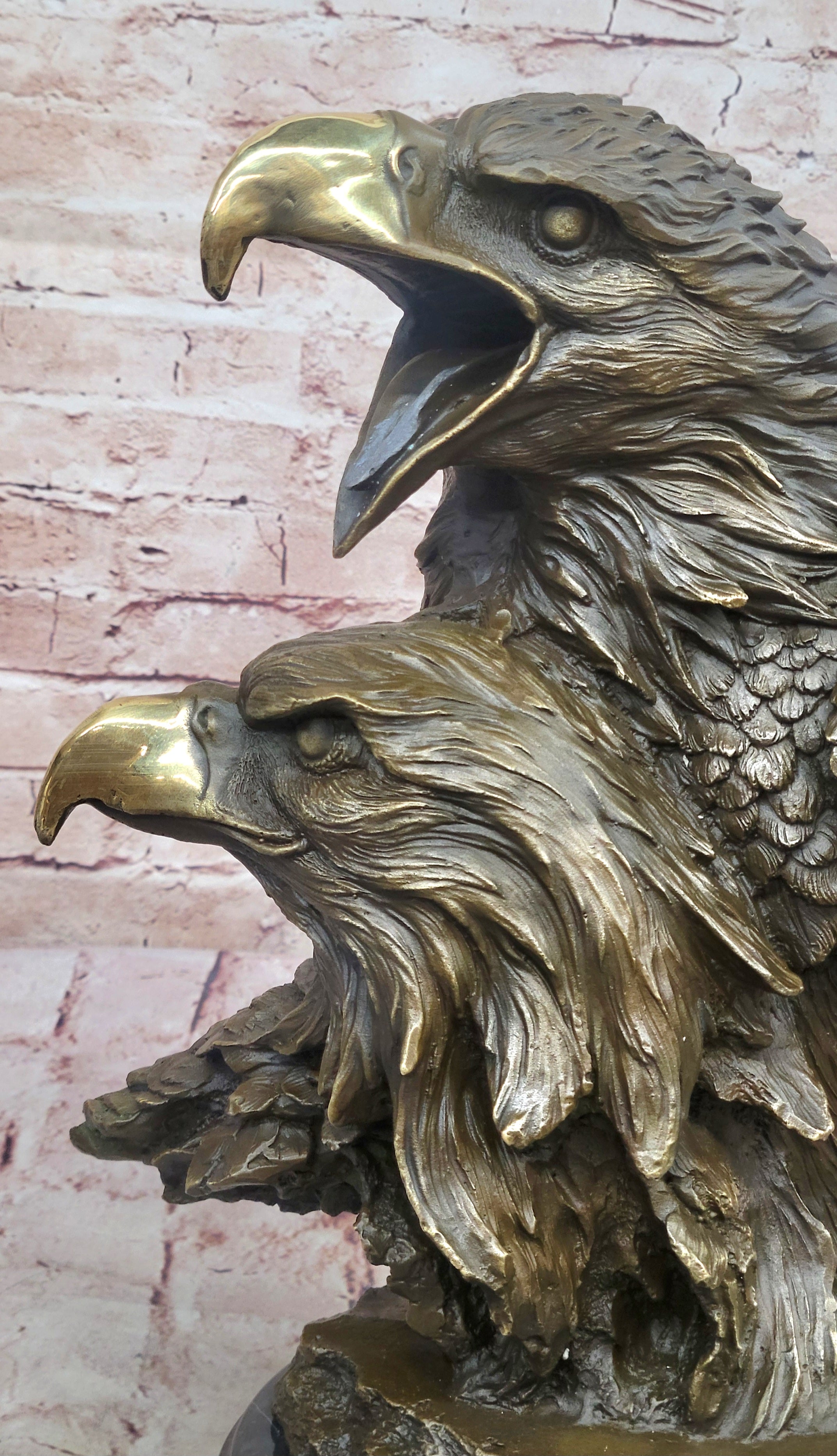 Milo Double Eagle Handcrafted Bronze Statue Sculpture Artwork Wildlife Figurine