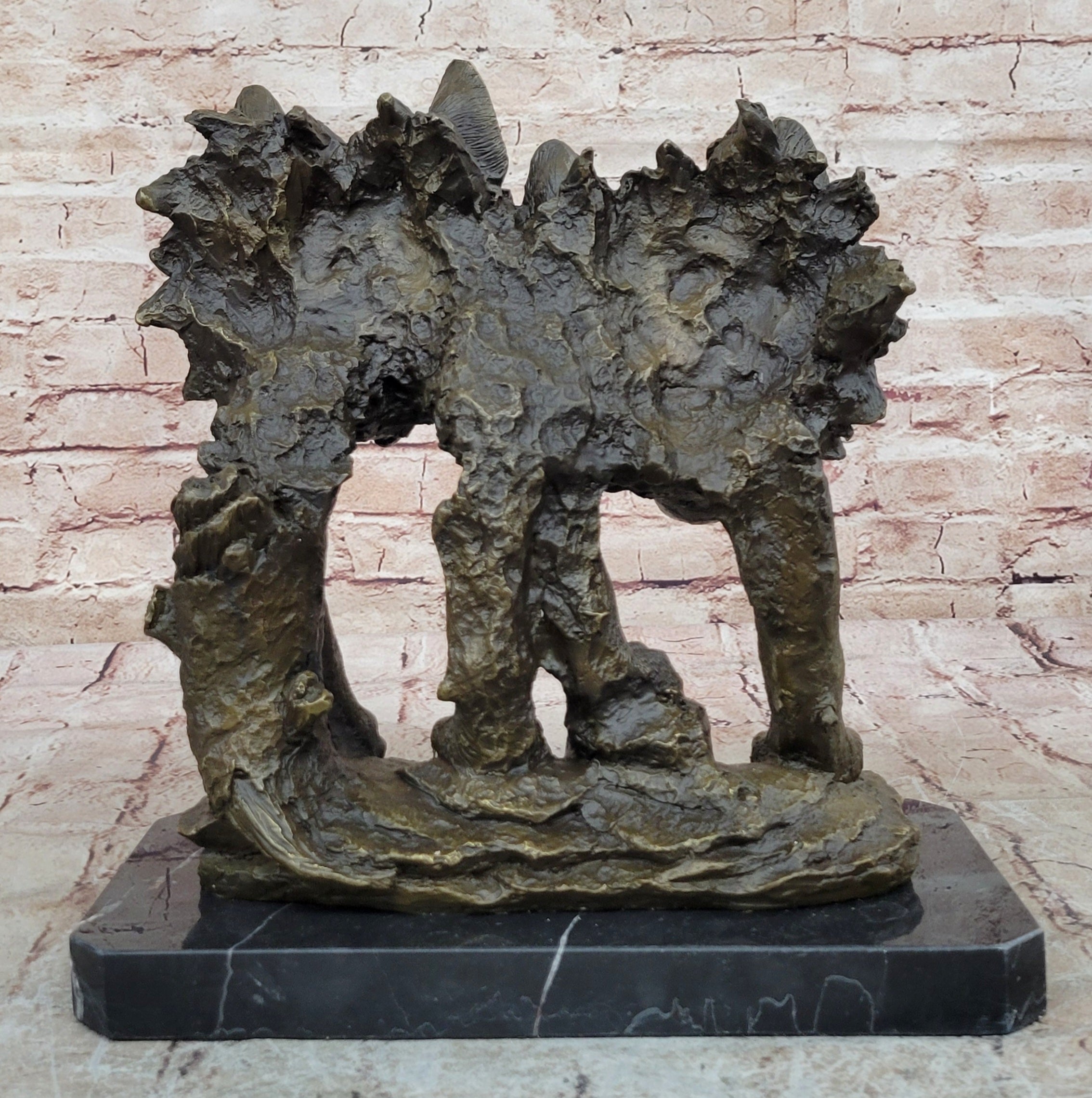 Collectible Bronze Figurine: Two Wolf Wolves Head Bust by Williams Decor