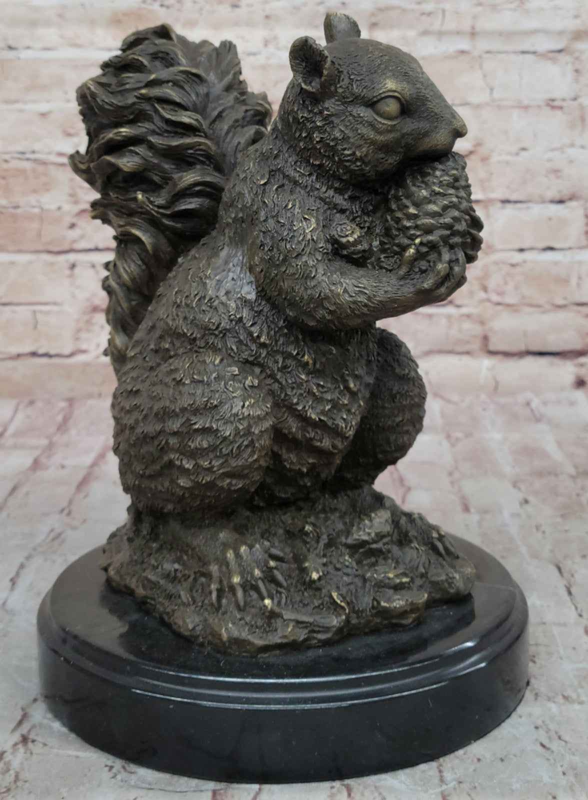 Handmade Bronze Squirrel Figurine | Sculpture Statue with Exquisite Detailing