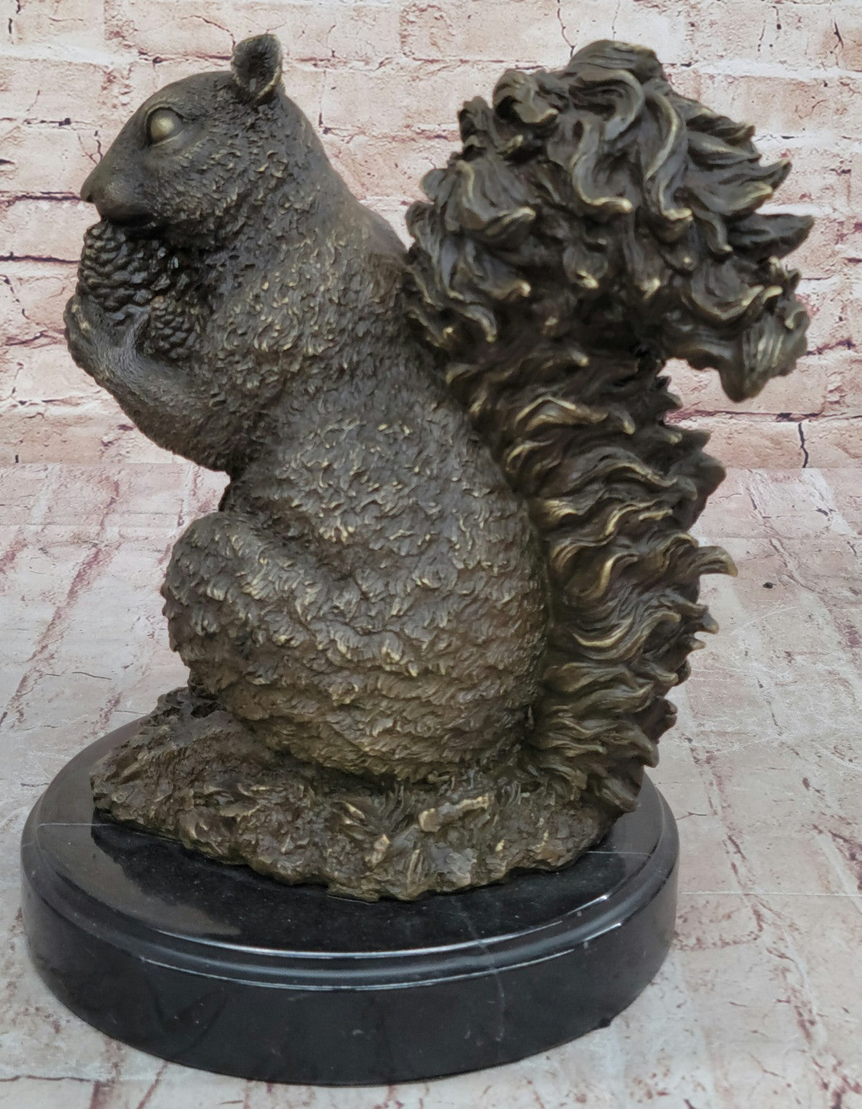 Handmade Bronze Squirrel Figurine | Sculpture Statue with Exquisite Detailing