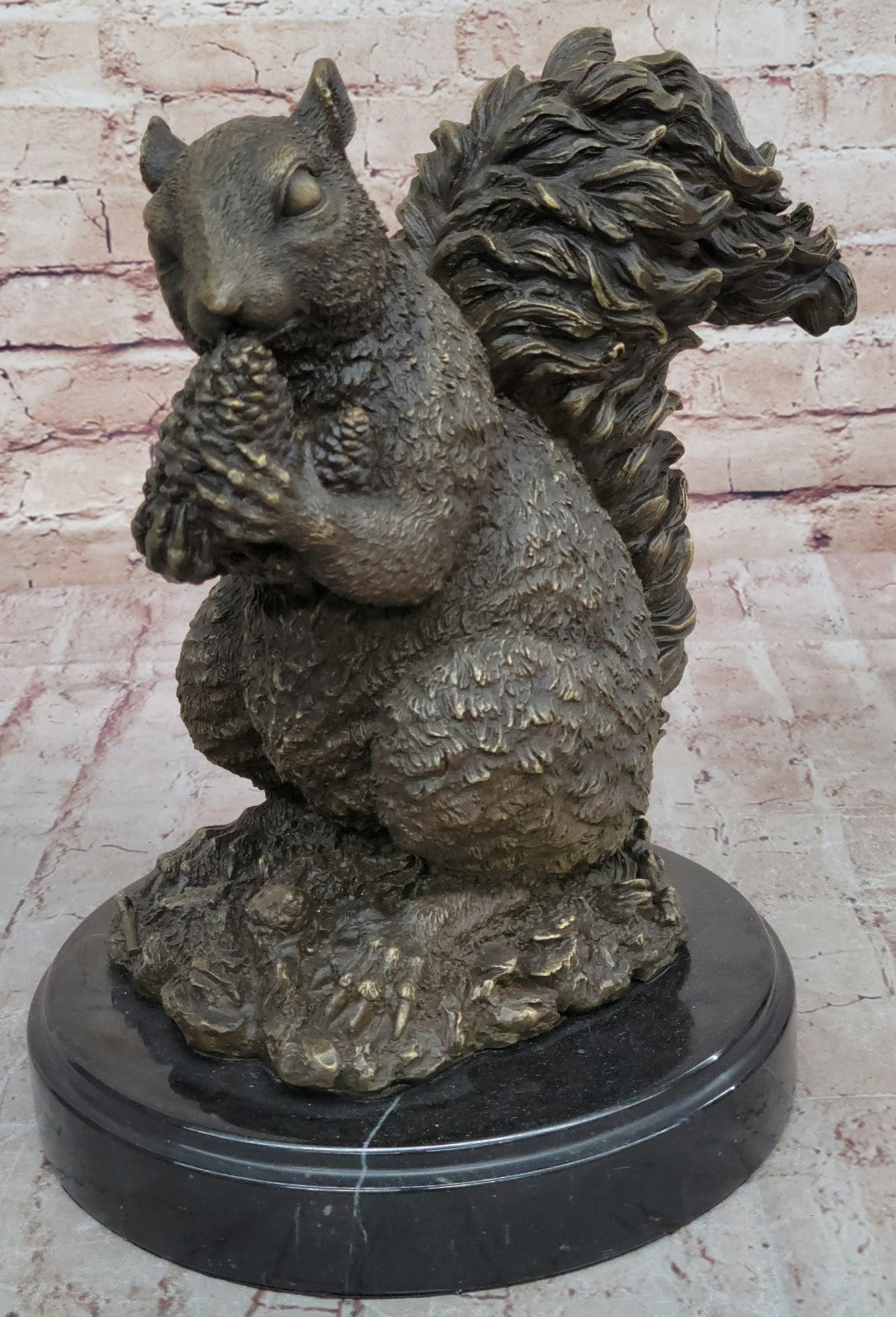Handmade Bronze Squirrel Figurine | Sculpture Statue with Exquisite Detailing