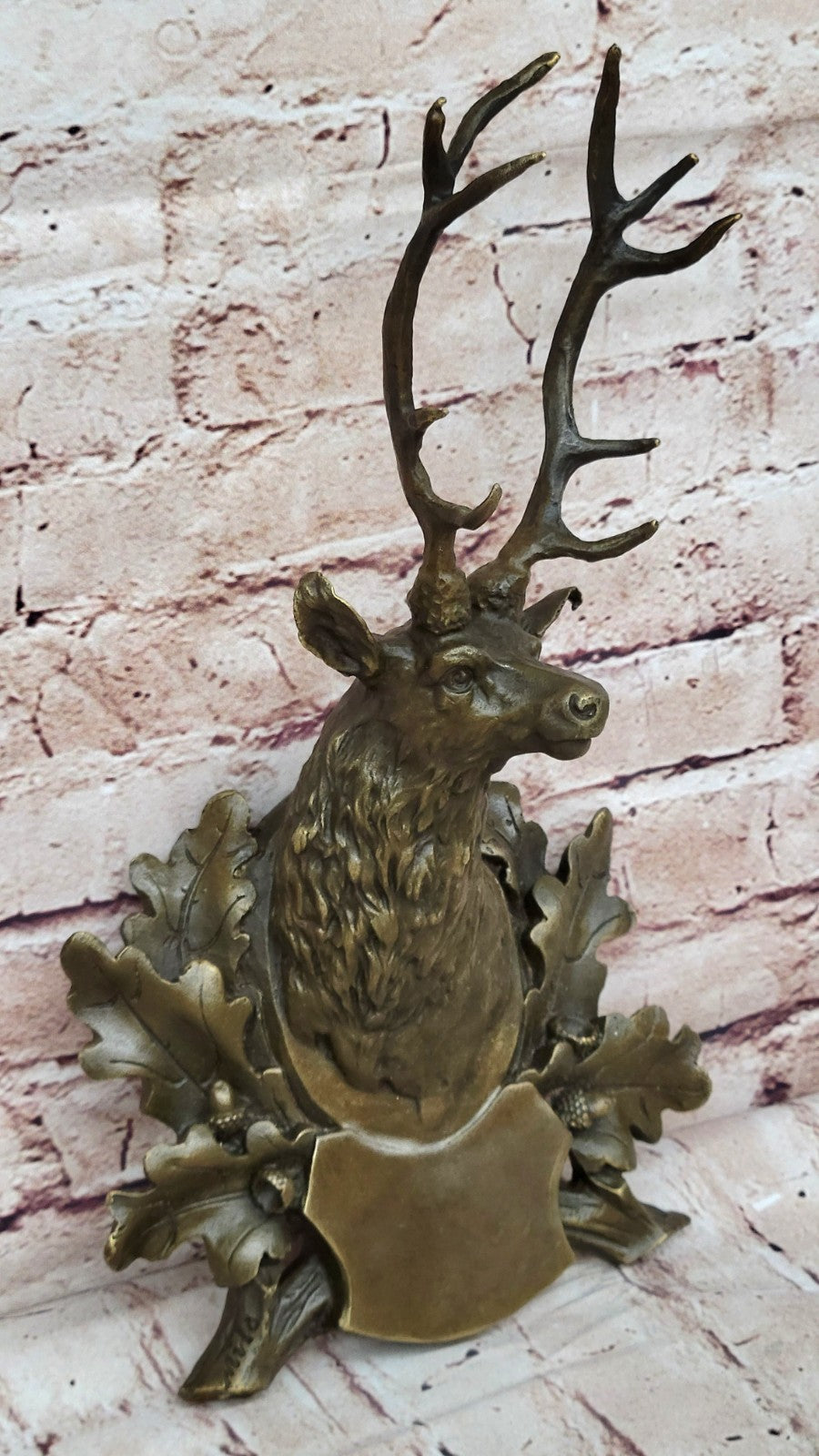 Fine Art Bronze Deer Buck Wall Hanging Sculpture for Nature-inspired Decor