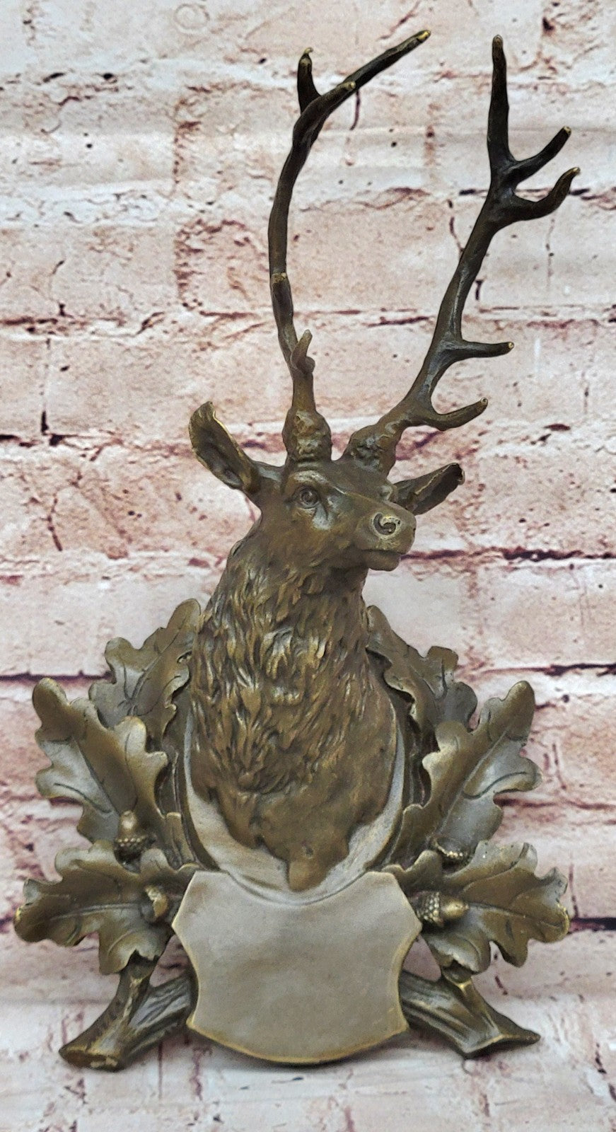 Fine Art Bronze Deer Buck Wall Hanging Sculpture for Nature-inspired Decor