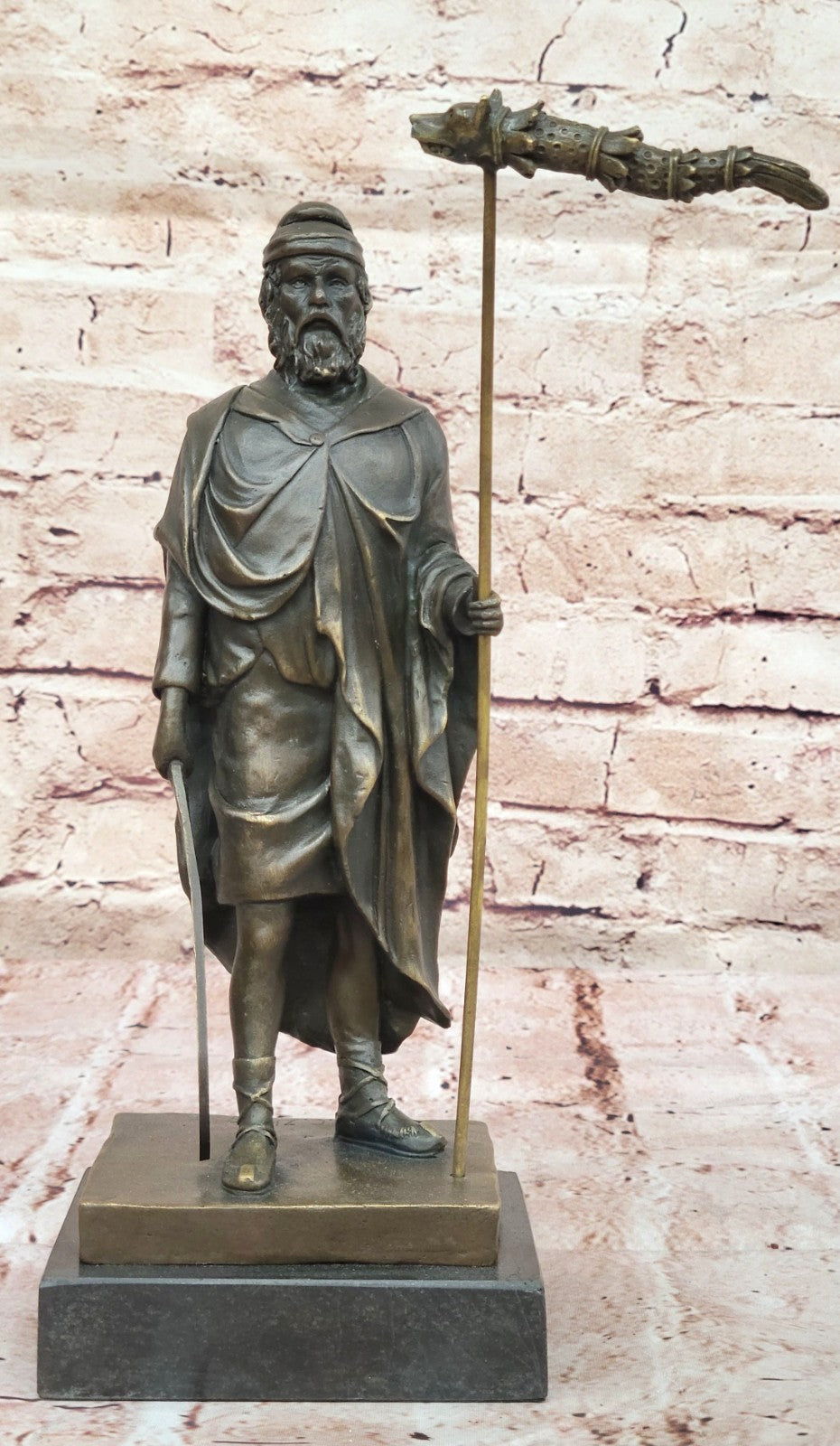 European Made Greek God Saturn Home Office Collectible Bronze Statue Decorative