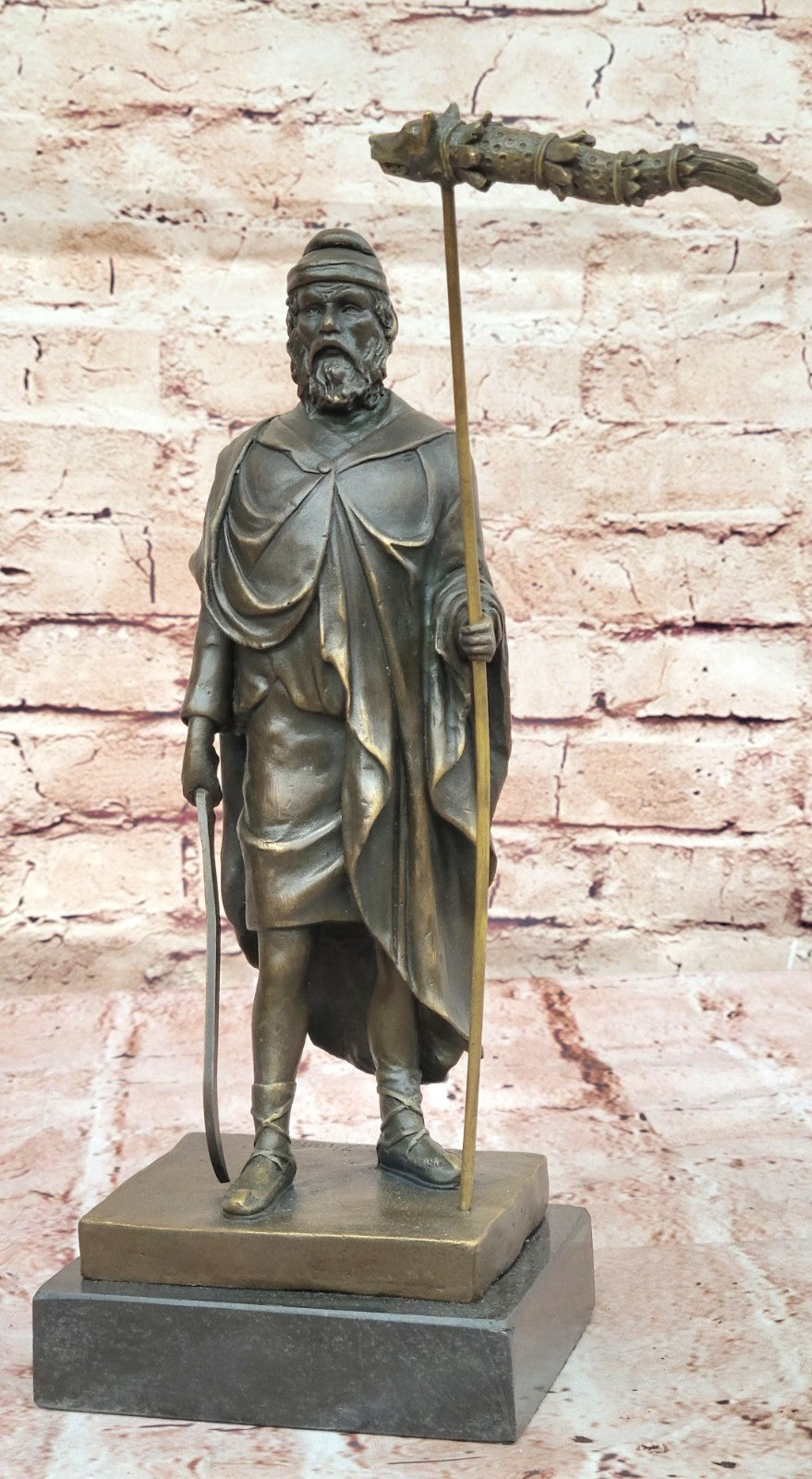 European Made Greek God Saturn Home Office Collectible Bronze Statue Decorative