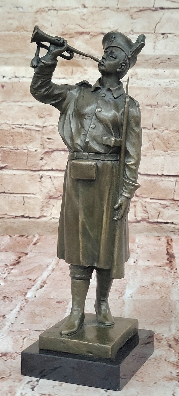 MILITARY WARRIOR SOLDIER Handcrafted Marble Bronze Sculpture Statue Figurine Art