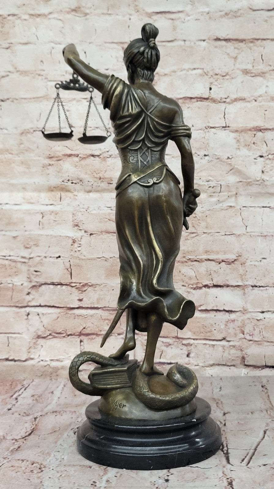 Nude Bronze Sculpture Blind Justice Justica Lawyer Judge Hot Cast Marble Figurine