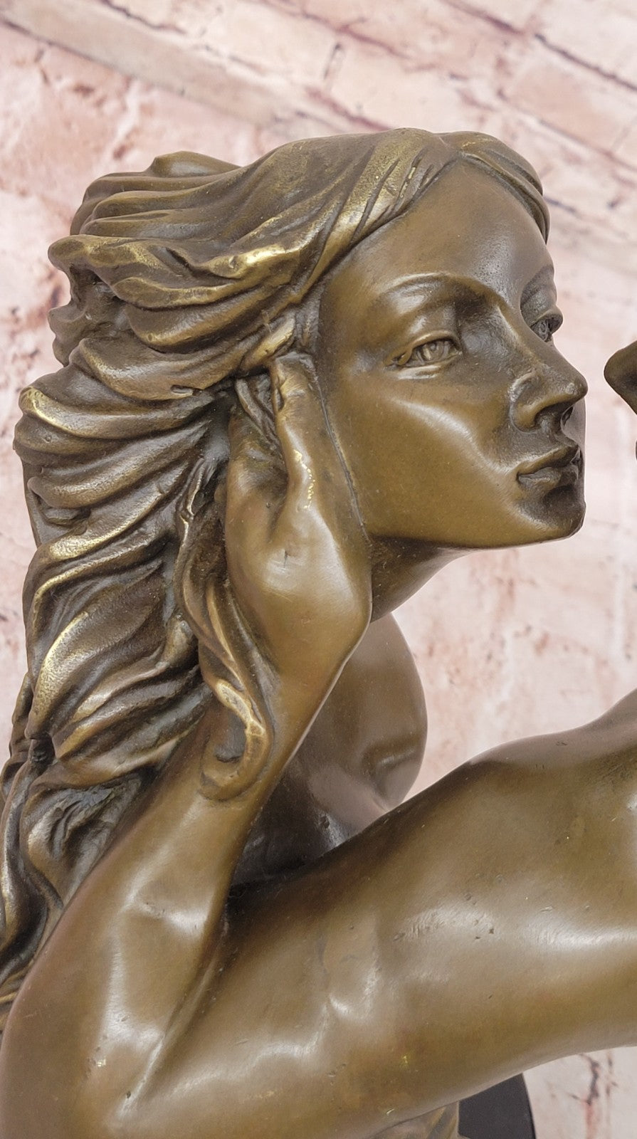 Western Two Nude Couple Kissing Bronze Sculpture Hot Cast Figurine