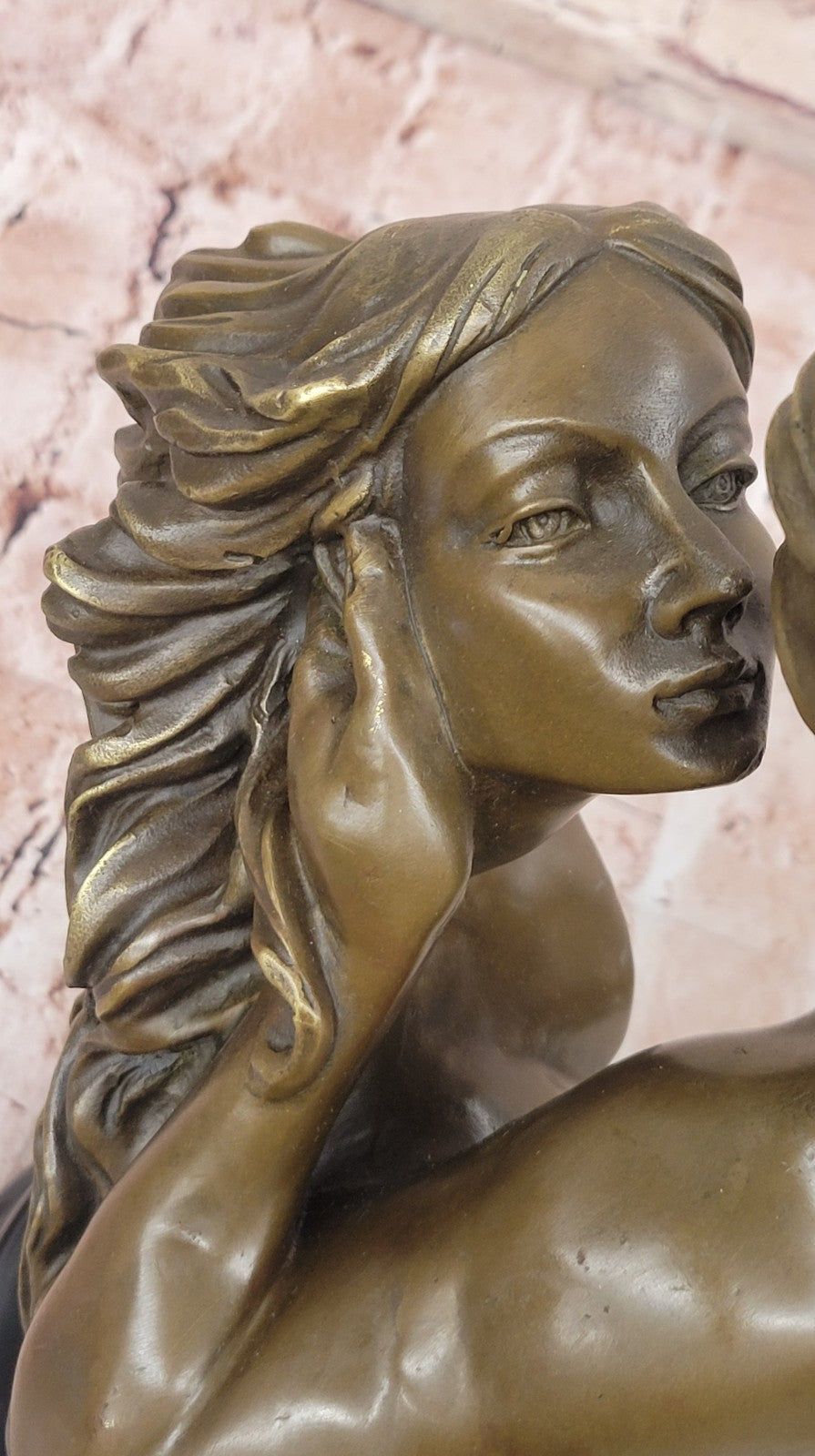 Western Two Nude Couple Kissing Bronze Sculpture Hot Cast Figurine