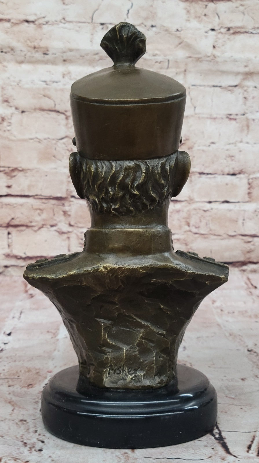 Bronze Sculpture Original Signed Artwork by Fisher Persia Iran Reza Shah Pahlavi