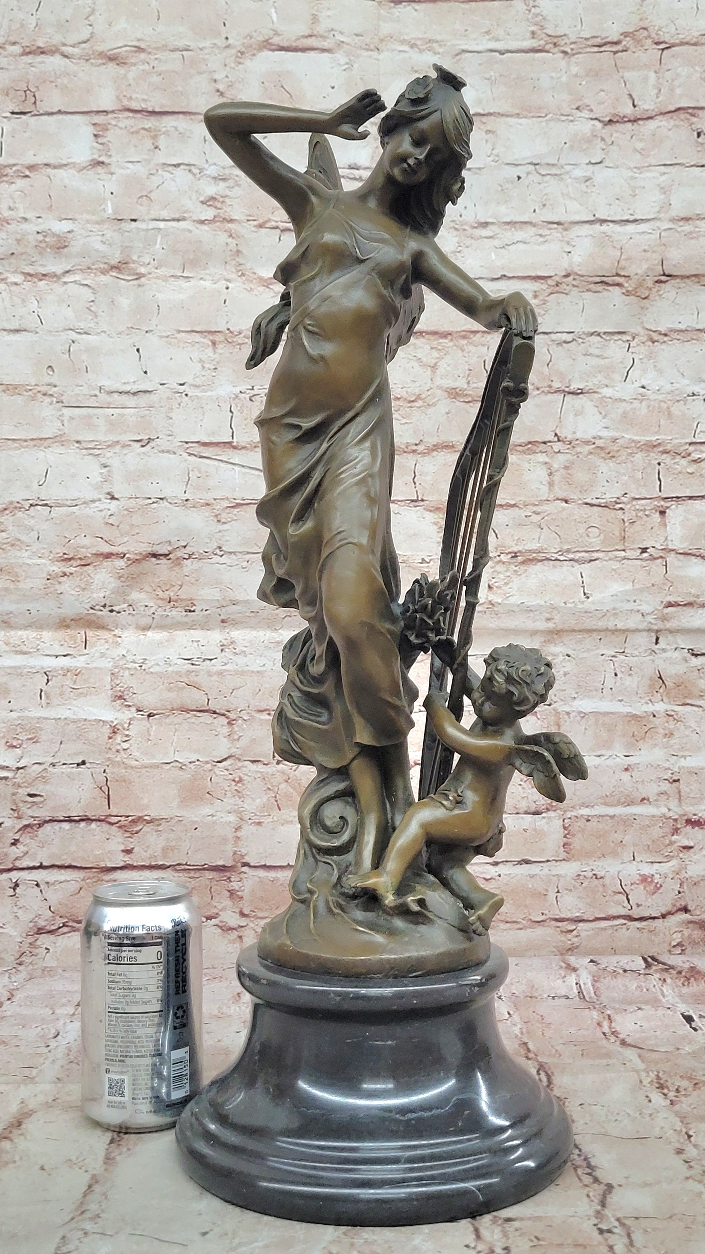 Butterfly Girl Angel Nymph Fairy Fantasy Collectible Bronze Marble Statue Art Deco