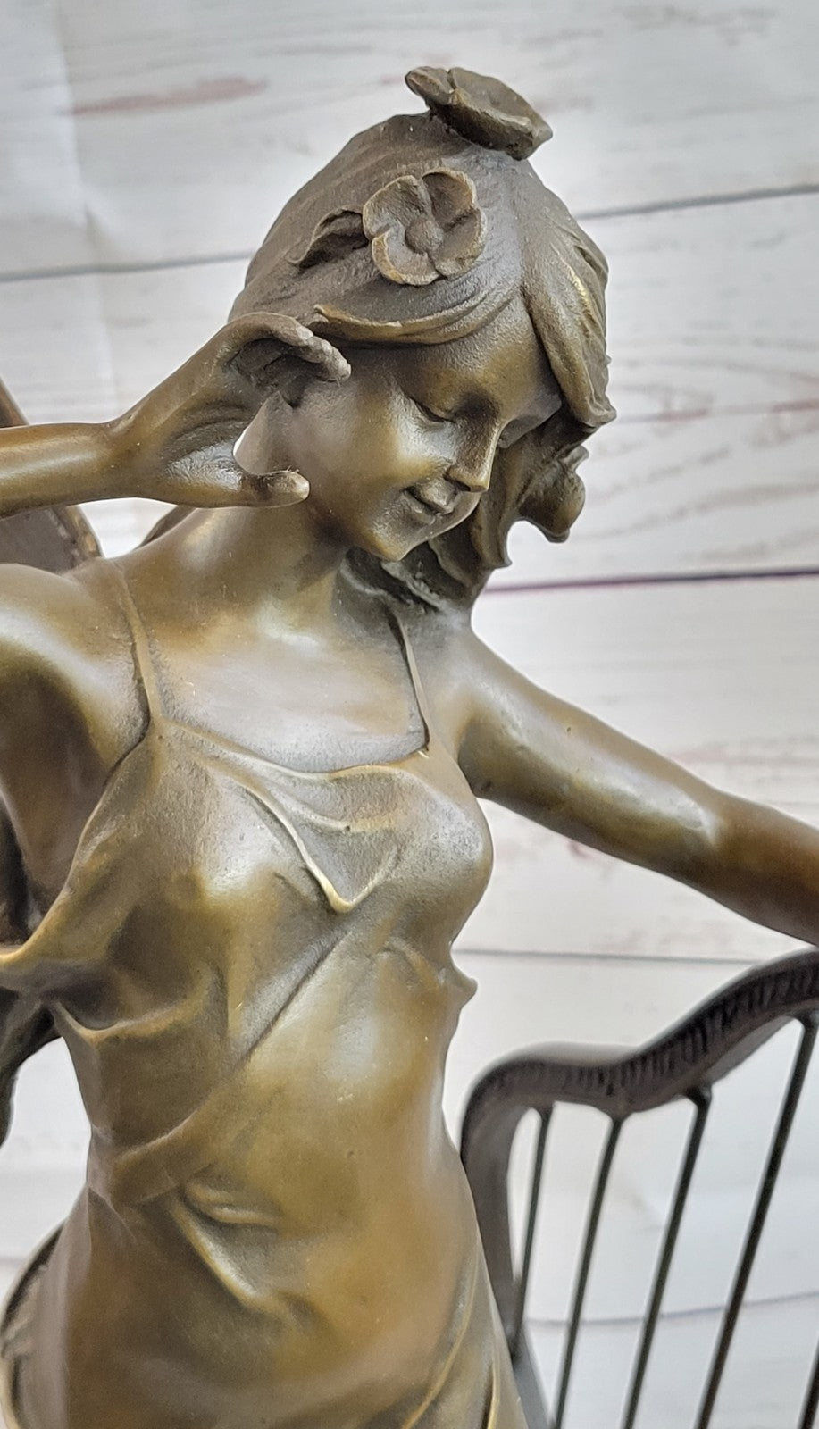 Butterfly Girl Angel Nymph Fairy Fantasy Collectible Bronze Marble Statue Art Deco