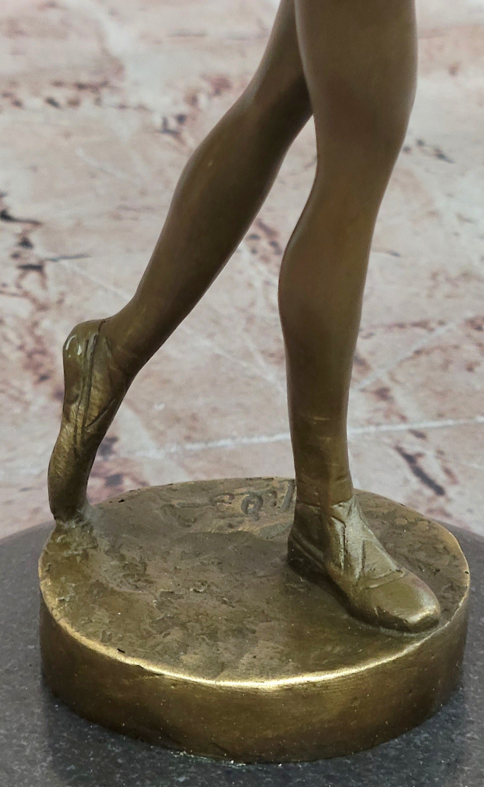 Prima Ballerina Bronze Sculpture Art Nouveau Deco Marble Base Figurine Statue