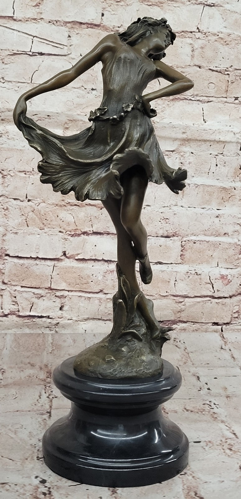 Original Lost Wax Bronze Sculpture Nude Female Sexy Girl Statue Figure Deco