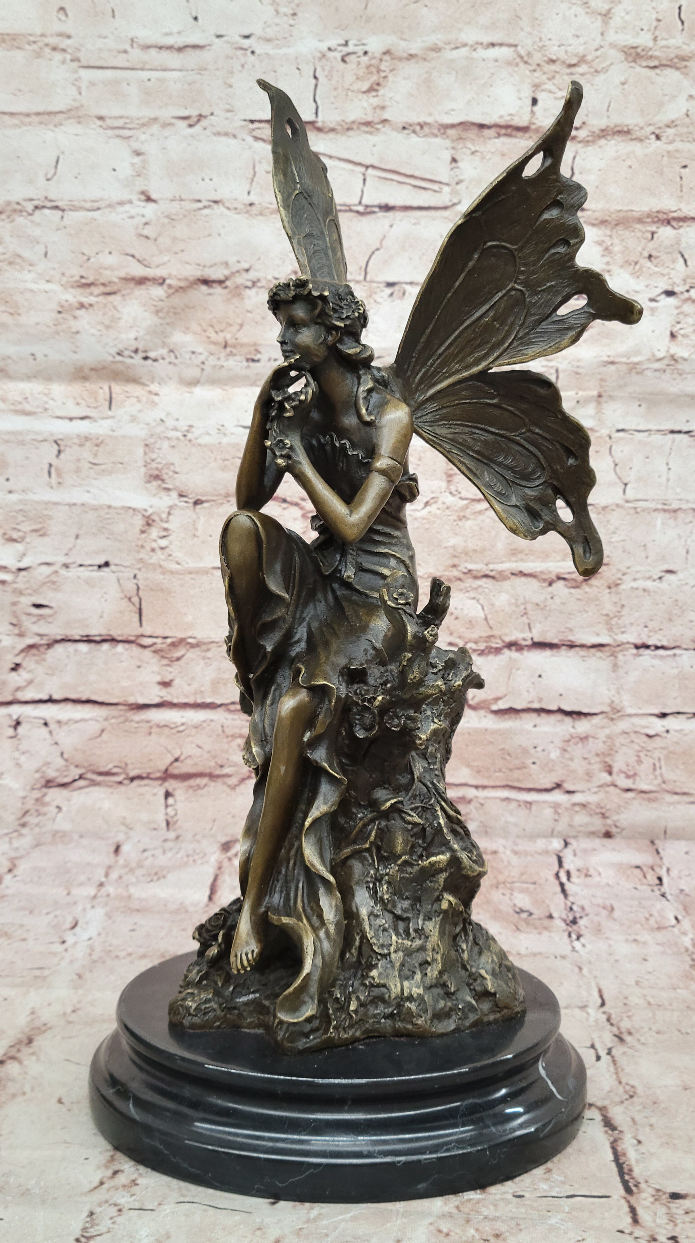 Art Deco Hot Cast fairy Museum Quality Bronze Sculpture Statue Figurine Decor