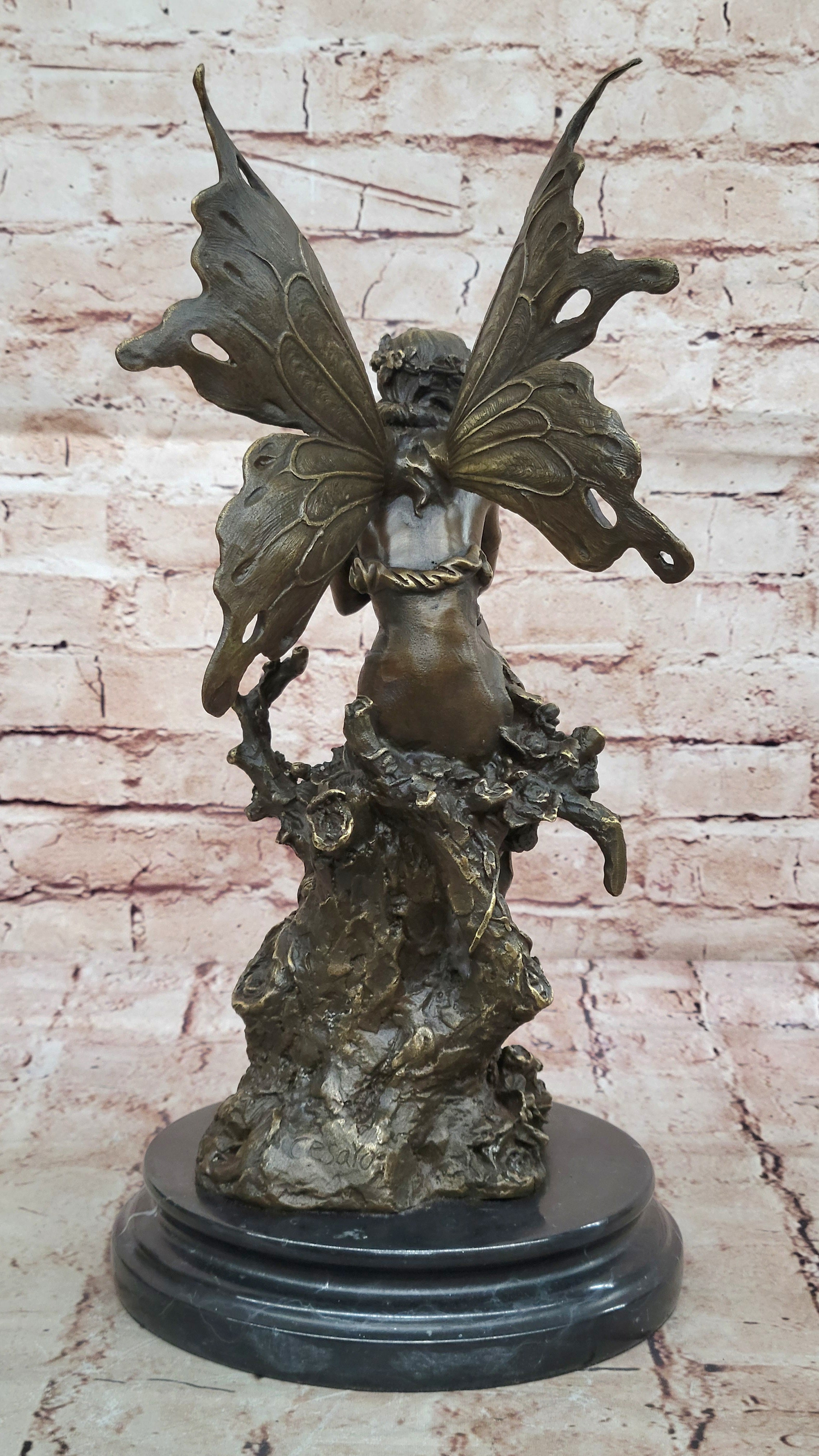 Art Deco Hot Cast fairy Museum Quality Bronze Sculpture Statue Figurine Decor