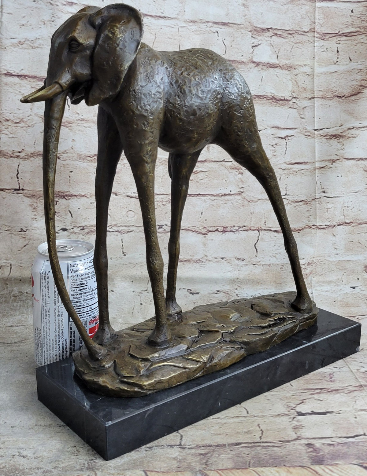 Art Deco Hot Cast By Lost wax Method Space Elephant Animal Rare Bronze Sculpture
