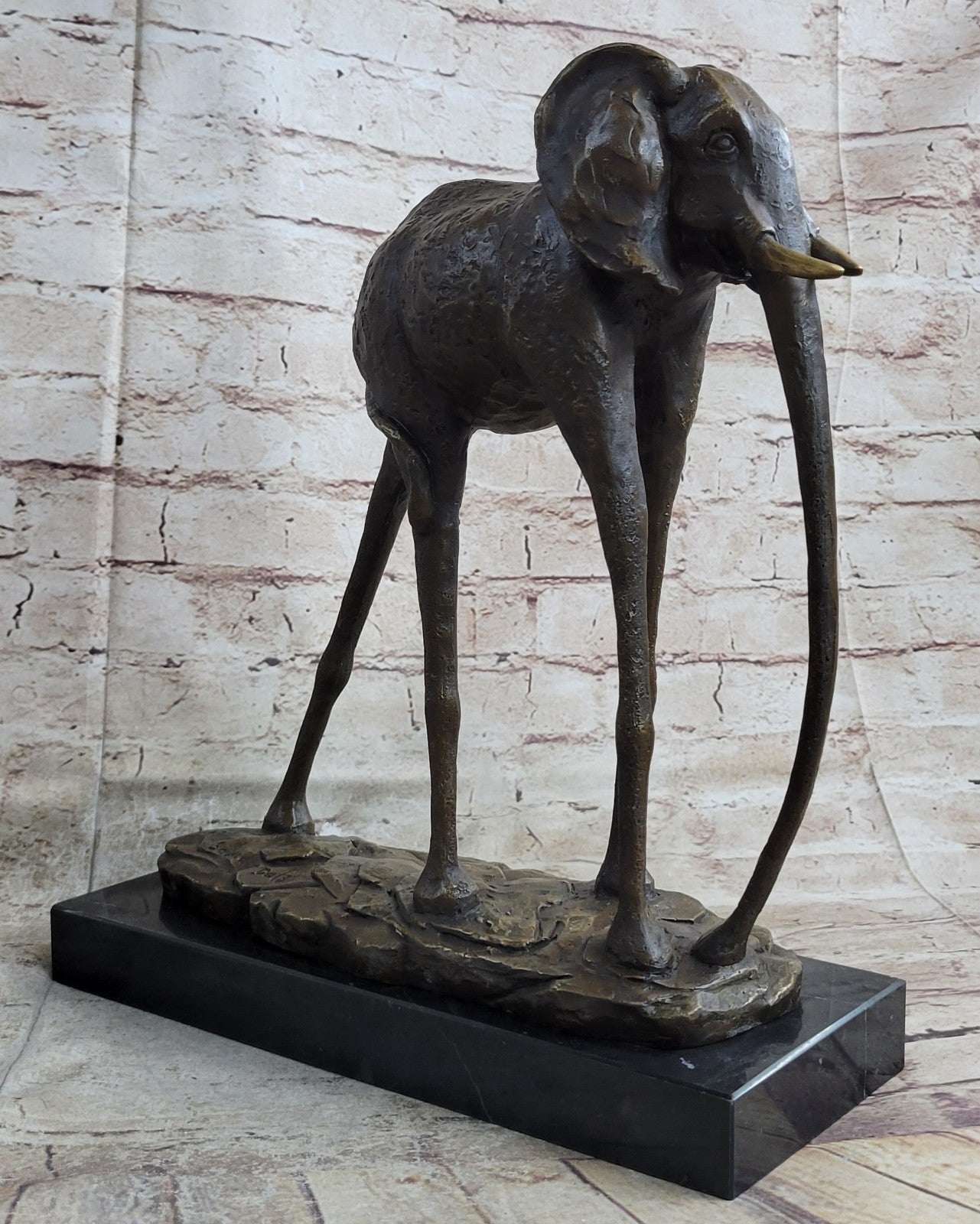 Art Deco Hot Cast By Lost wax Method Space Elephant Animal Rare Bronze Sculpture