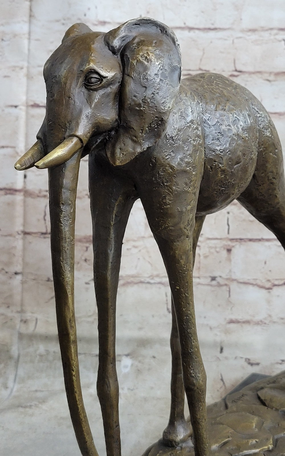 Art Deco Hot Cast By Lost wax Method Space Elephant Animal Rare Bronze Sculpture