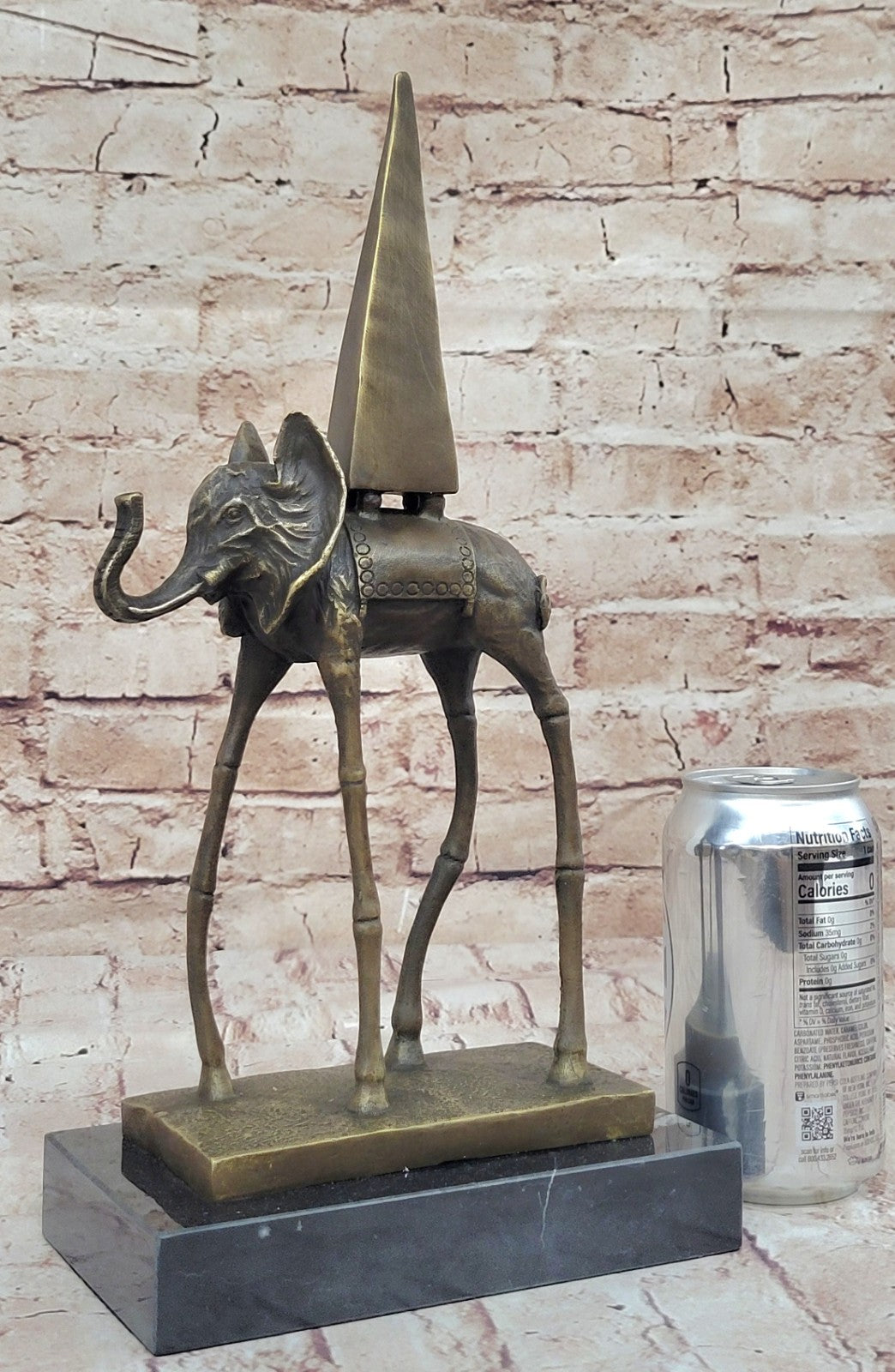 SALVADOR DALI HOMMAGE - BRONZE SCULPTURE - SPACE ELEPHANT - 100 % BRONZE FIGURE