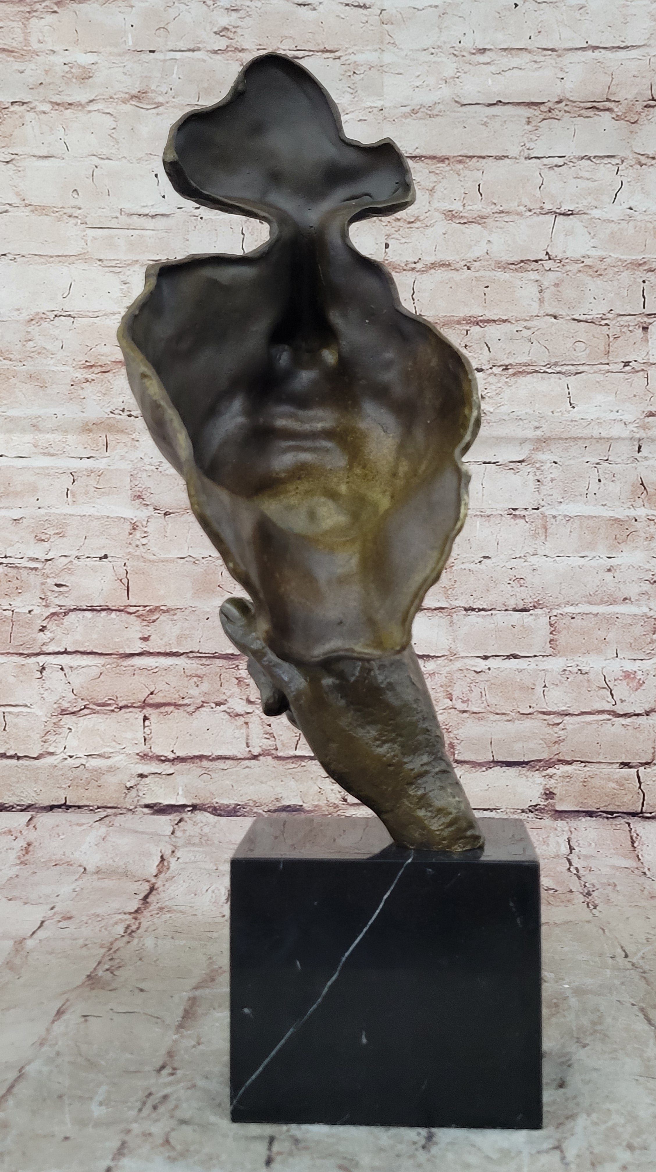 Bronze Sculpture Statue Silence Abstract Figure Inspired by Salvador Dali Artwork