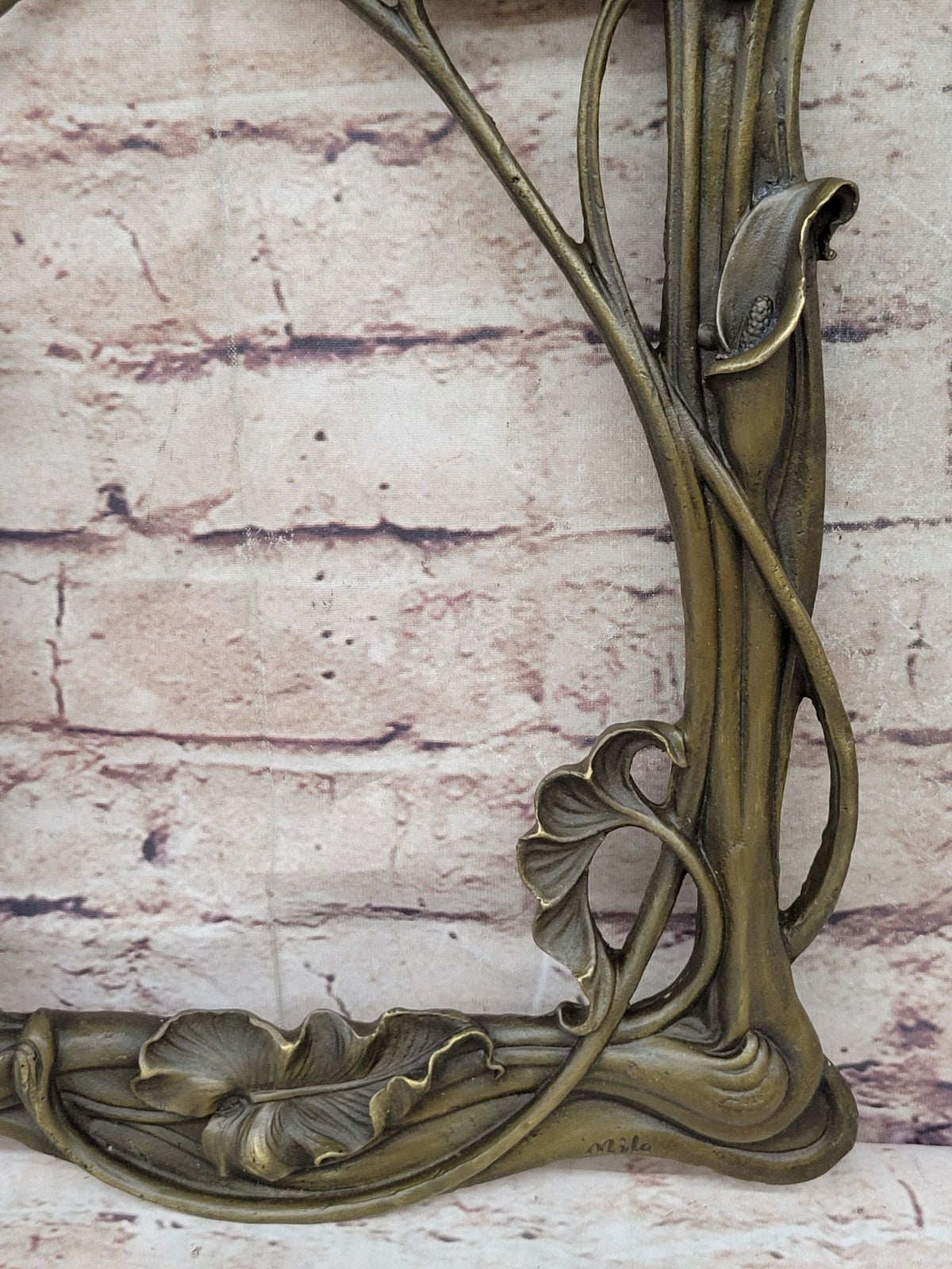 Classic Art Nouveau Bronze Sculpture: Woman and Tulip by Milo