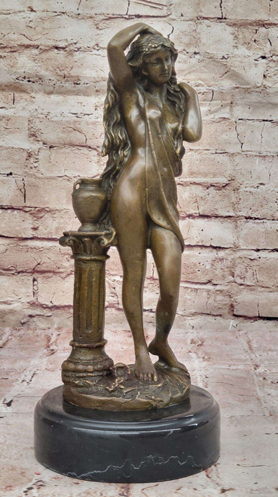 Original Jean Patoue French Nude Girl Bronze Figurine Marble Figure Hotcast