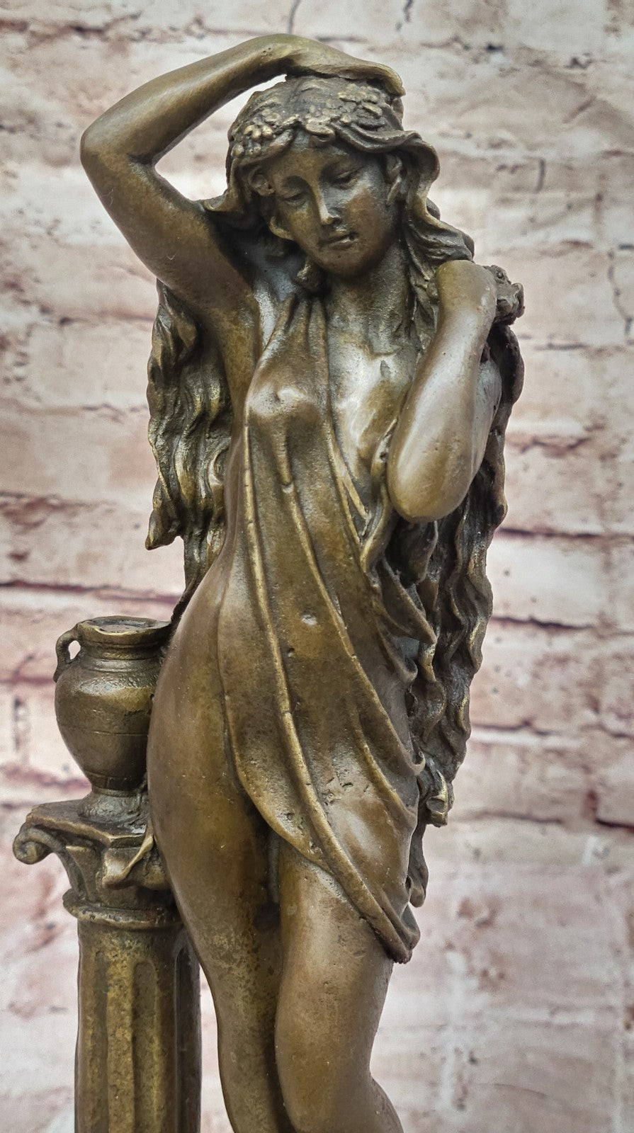 Original Jean Patoue French Nude Girl Bronze Figurine Marble Figure Hotcast