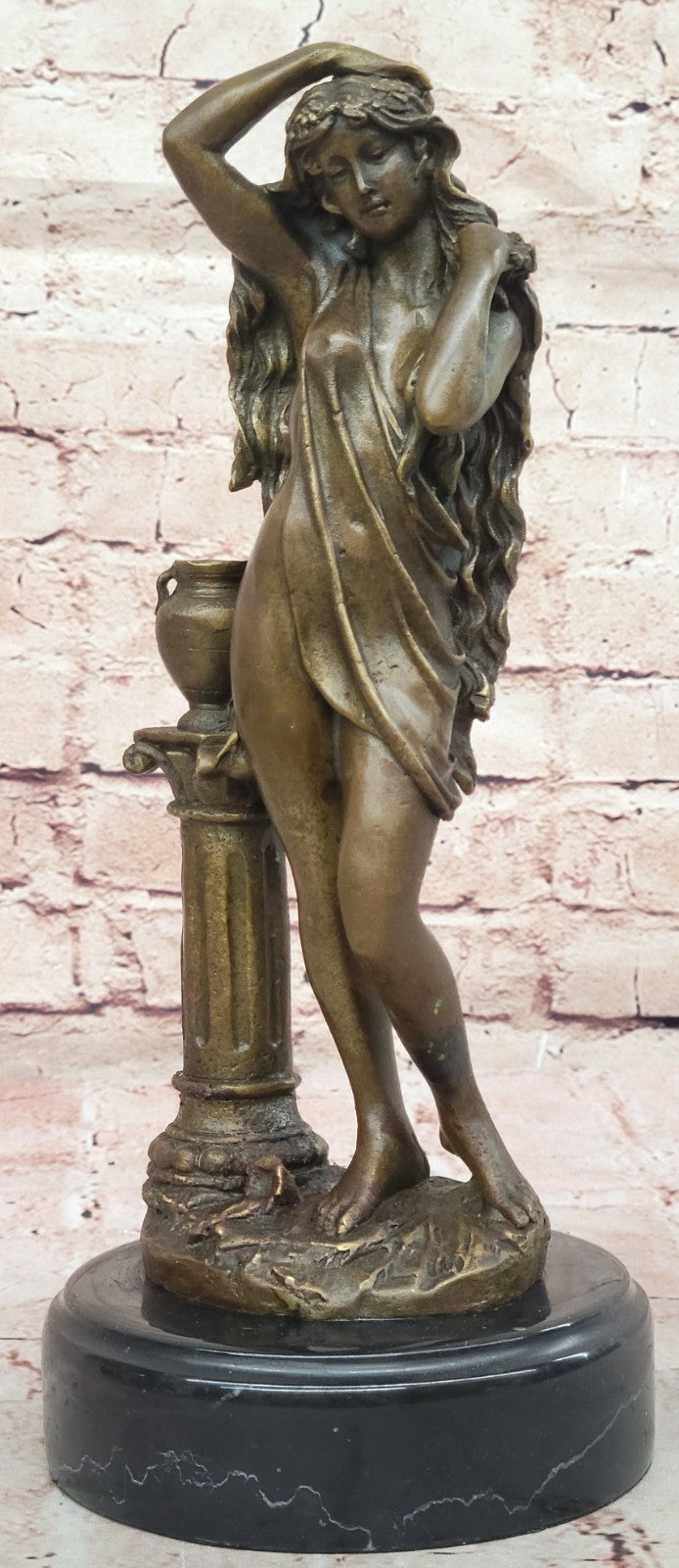 Original Jean Patoue French Nude Girl Bronze Figurine Marble Figure Hotcast