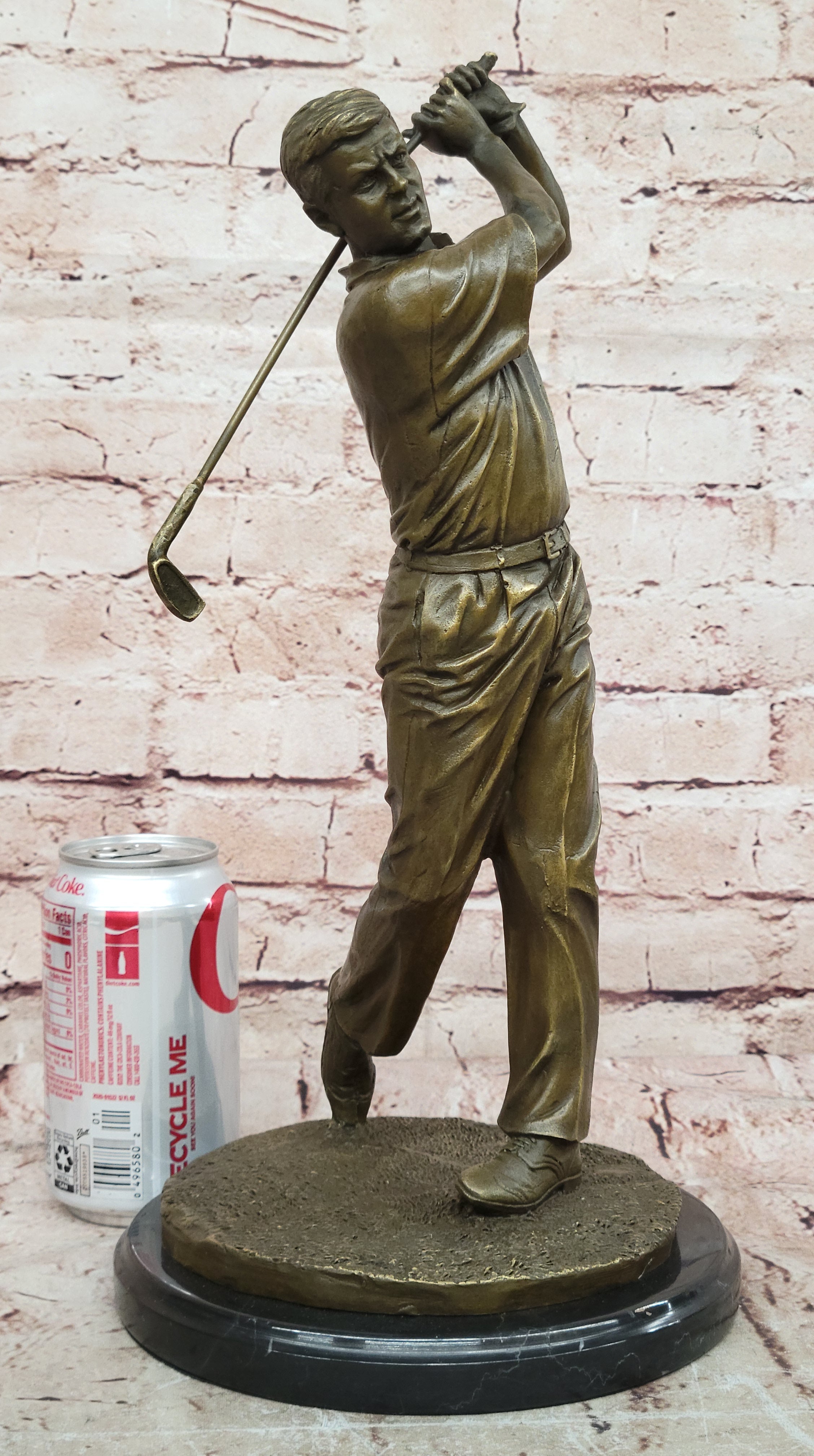 Bobby Jones Classic Golfer Art Bronze Marble Statue Golf Club Pro Shop Sculpture