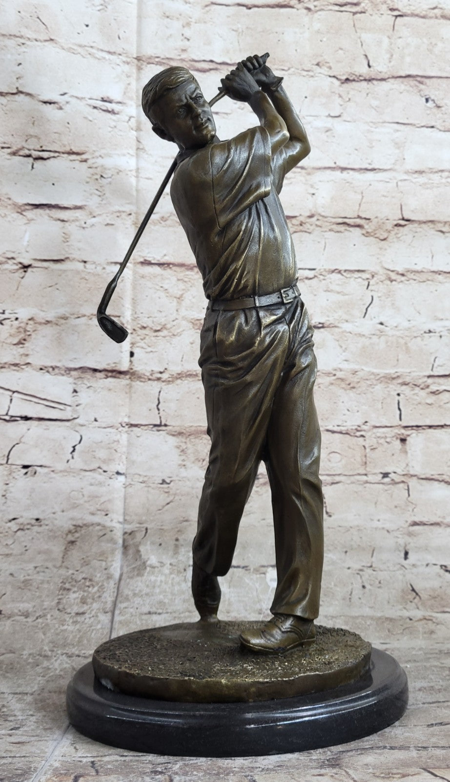 Bobby Jones Classic Golfer Art Bronze Marble Statue Golf Club Pro Shop Sculpture