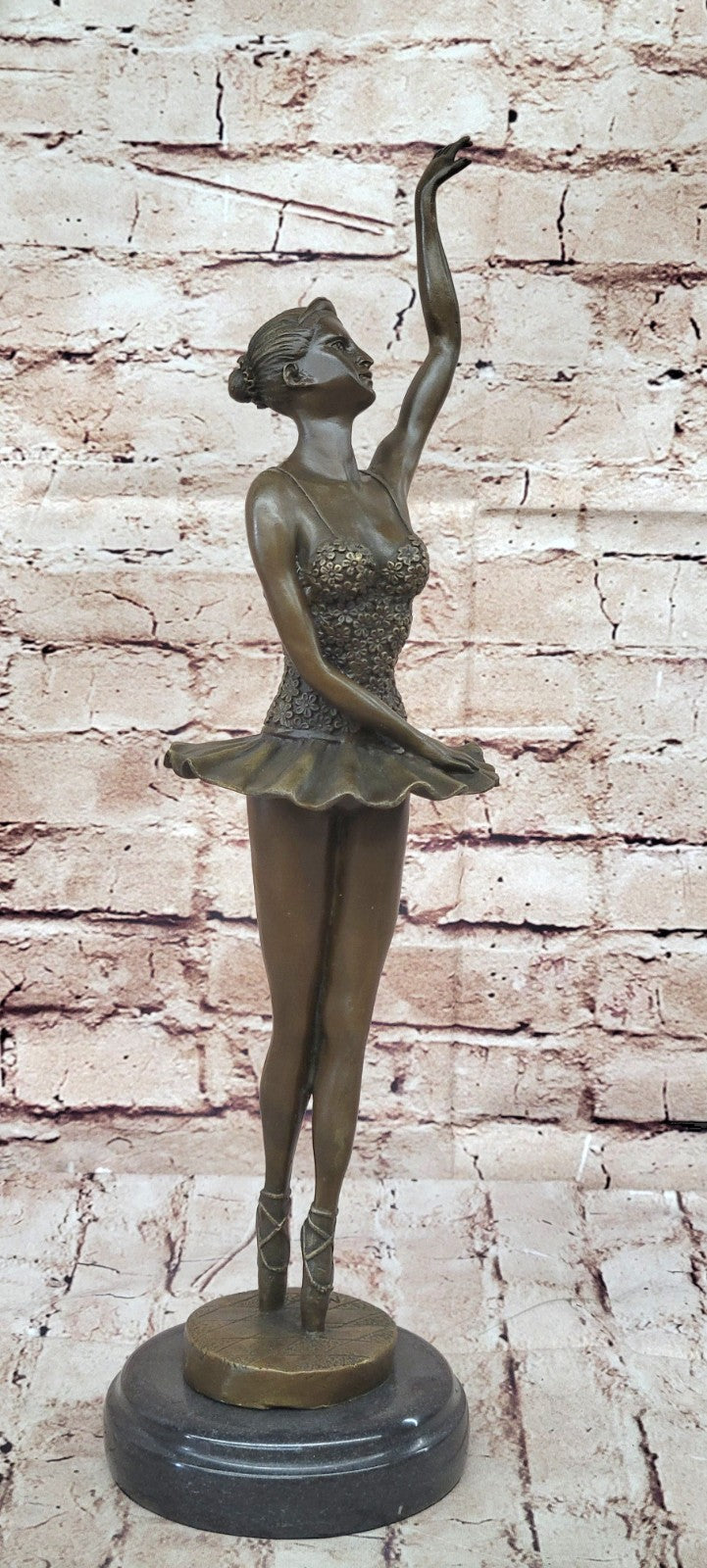 16" Original Signed Milo Well Trained Ballerina Bronze Statue Sculpture Figurine