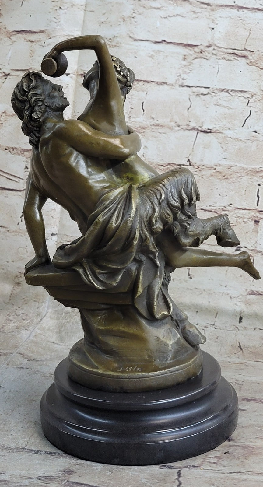 Bronze Sculpture Original Milo Nude Nymph and Satyr Mythical Hot Cast Figure Art
