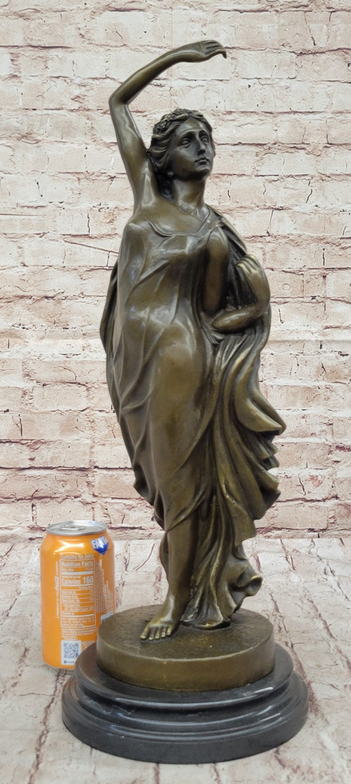 French Artist Canova`s Tempting Maiden: Large Bronze Sculpture Art Nouveau