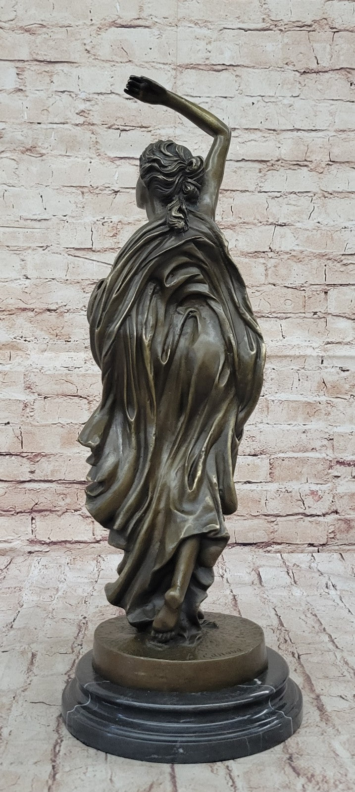French Artist Canova`s Tempting Maiden: Large Bronze Sculpture Art Nouveau