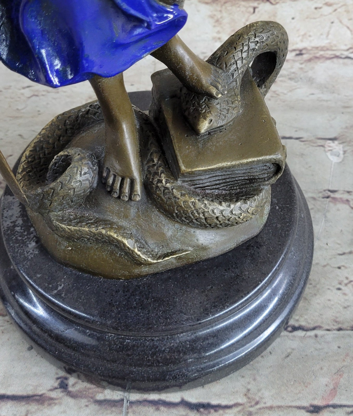 Bronze Sculpture Multi Color Patina Blind Justice Lawyer Judge Nude Figurine Art