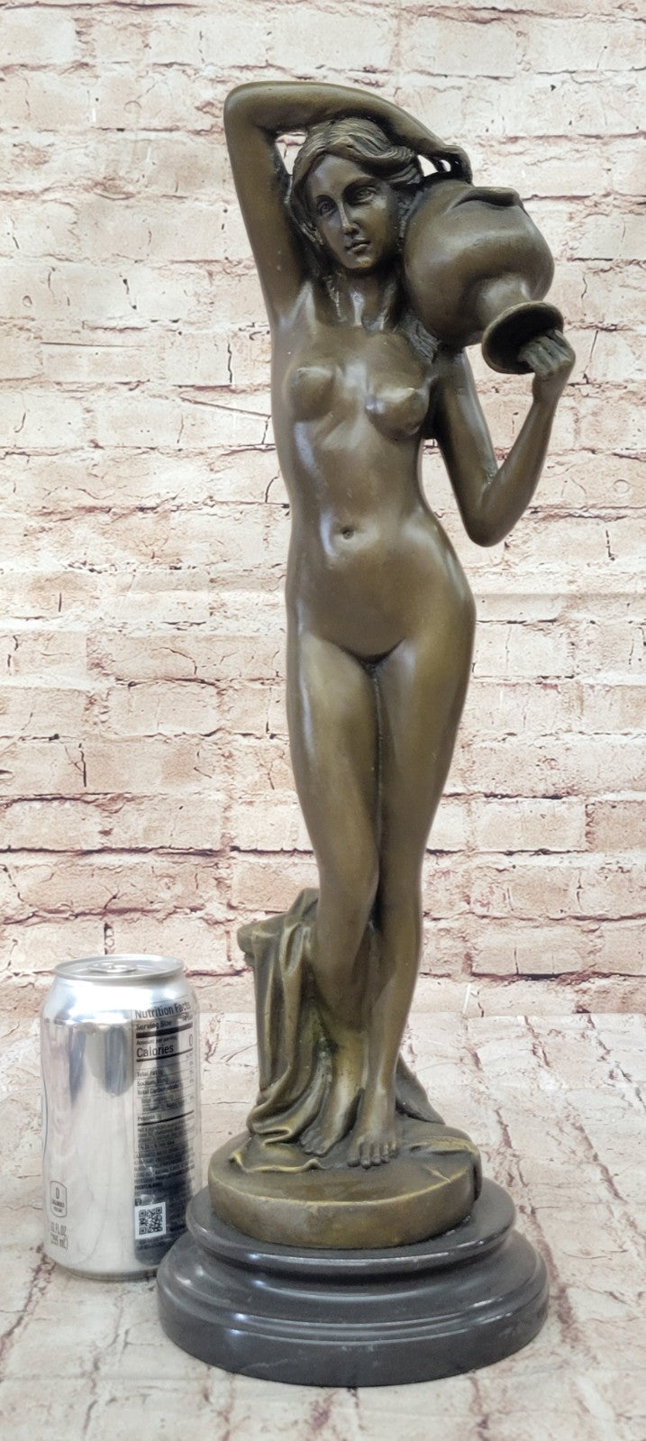 Art Deco Nouveau Nymph Woman Girl Signed Bronze Sculpture Statue Figure Nude