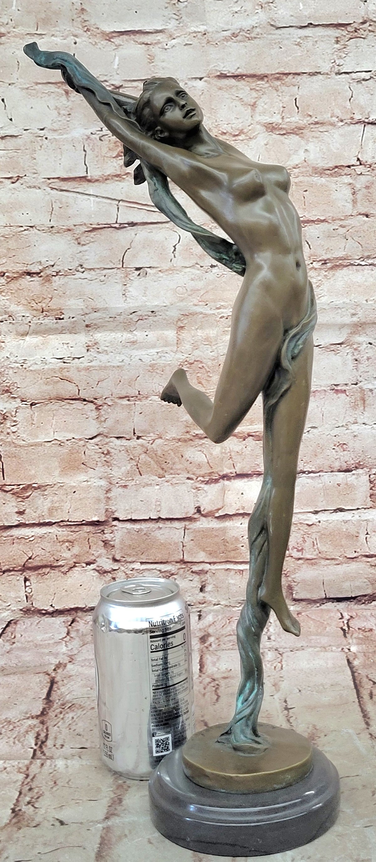 Sexy Nude Erotic Nymph Sculpture Signed Original Vitaleh Hot Cast Bronze Statue