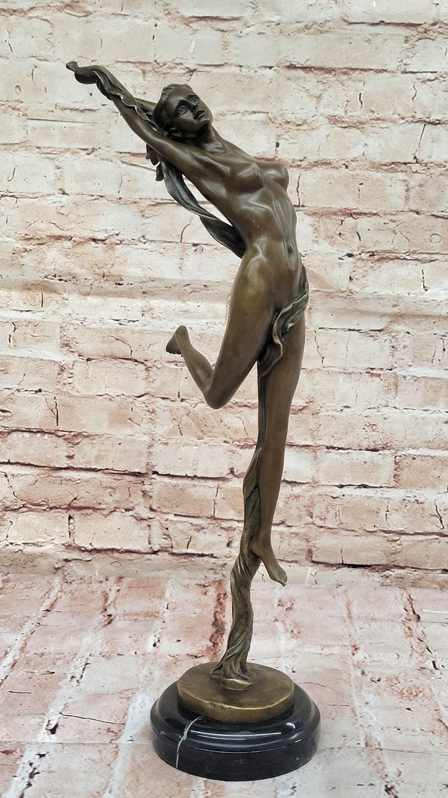 Sexy Nude Erotic Nymph Sculpture Signed Original Vitaleh Hot Cast Bronze Statue