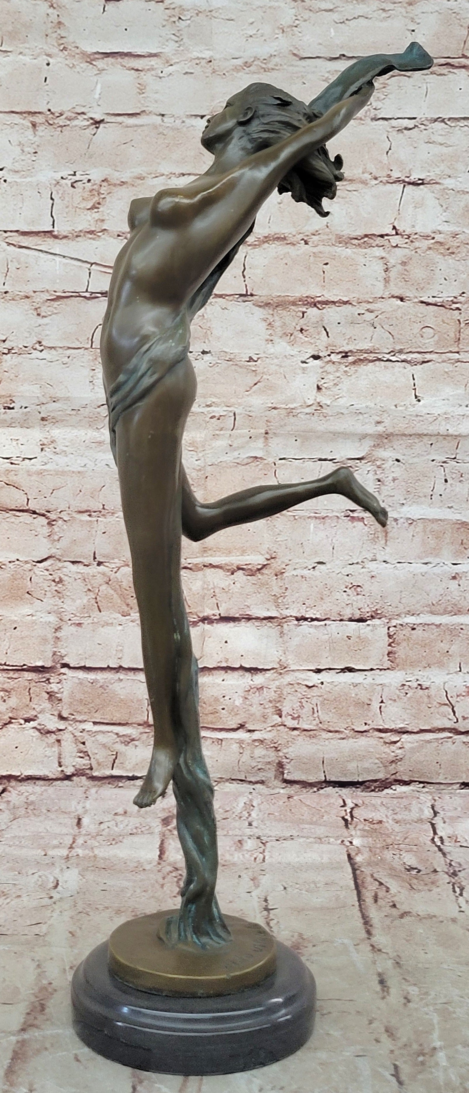 Sexy Nude Erotic Nymph Sculpture Signed Original Vitaleh Hot Cast Bronze Statue