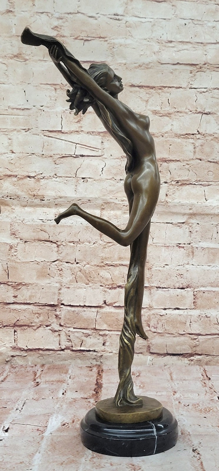Sexy Nude Erotic Nymph Sculpture Signed Original Vitaleh Hot Cast Bronze Statue