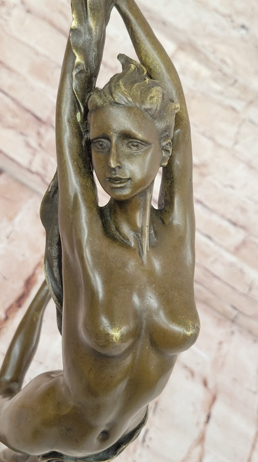 Sexy Nude Erotic Nymph Sculpture Signed Original Vitaleh Hot Cast Bronze Statue