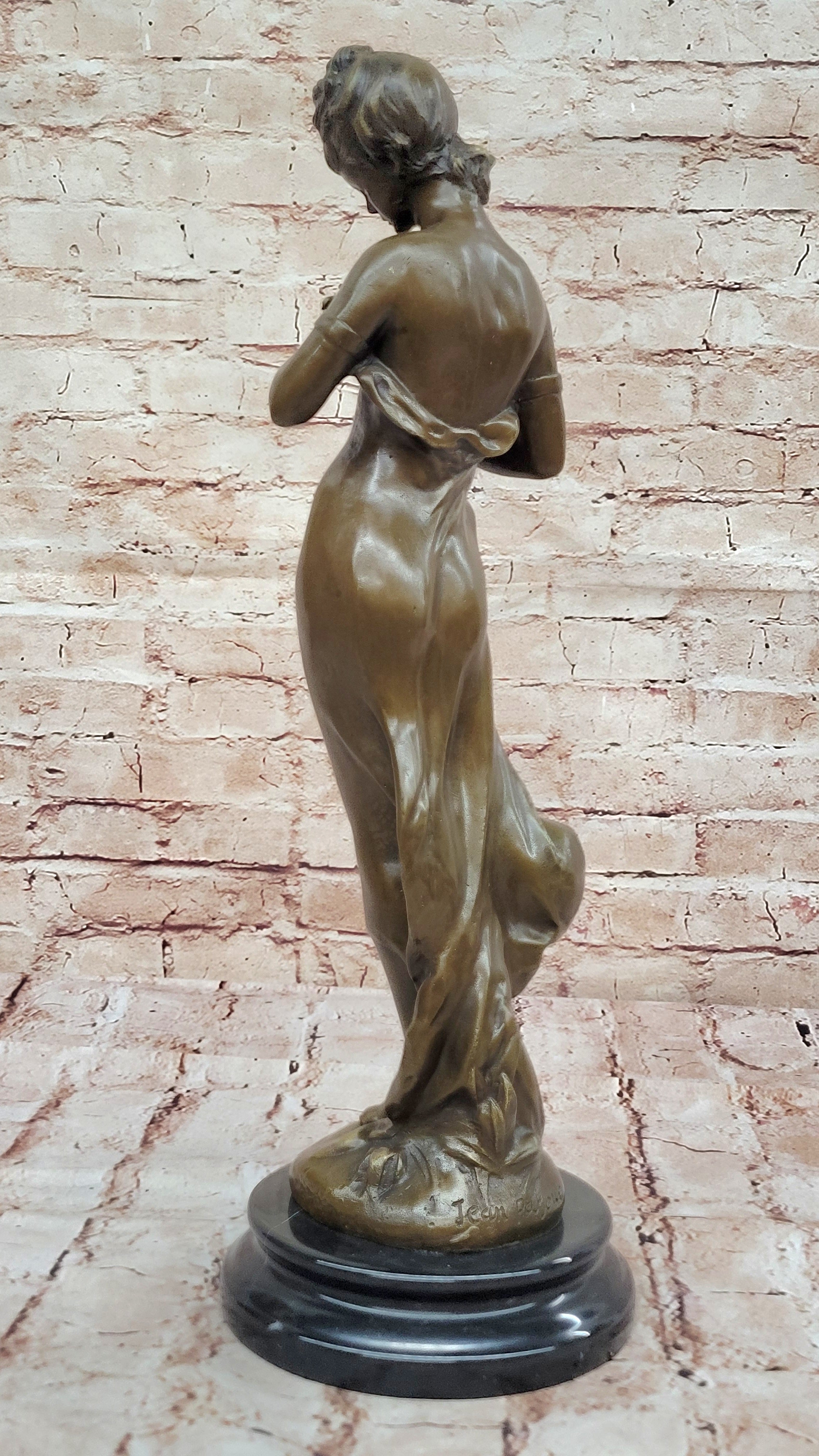 Nude Genuine Solid bronze Sculpture SALE Bird W/ Woman by Jean Patoue