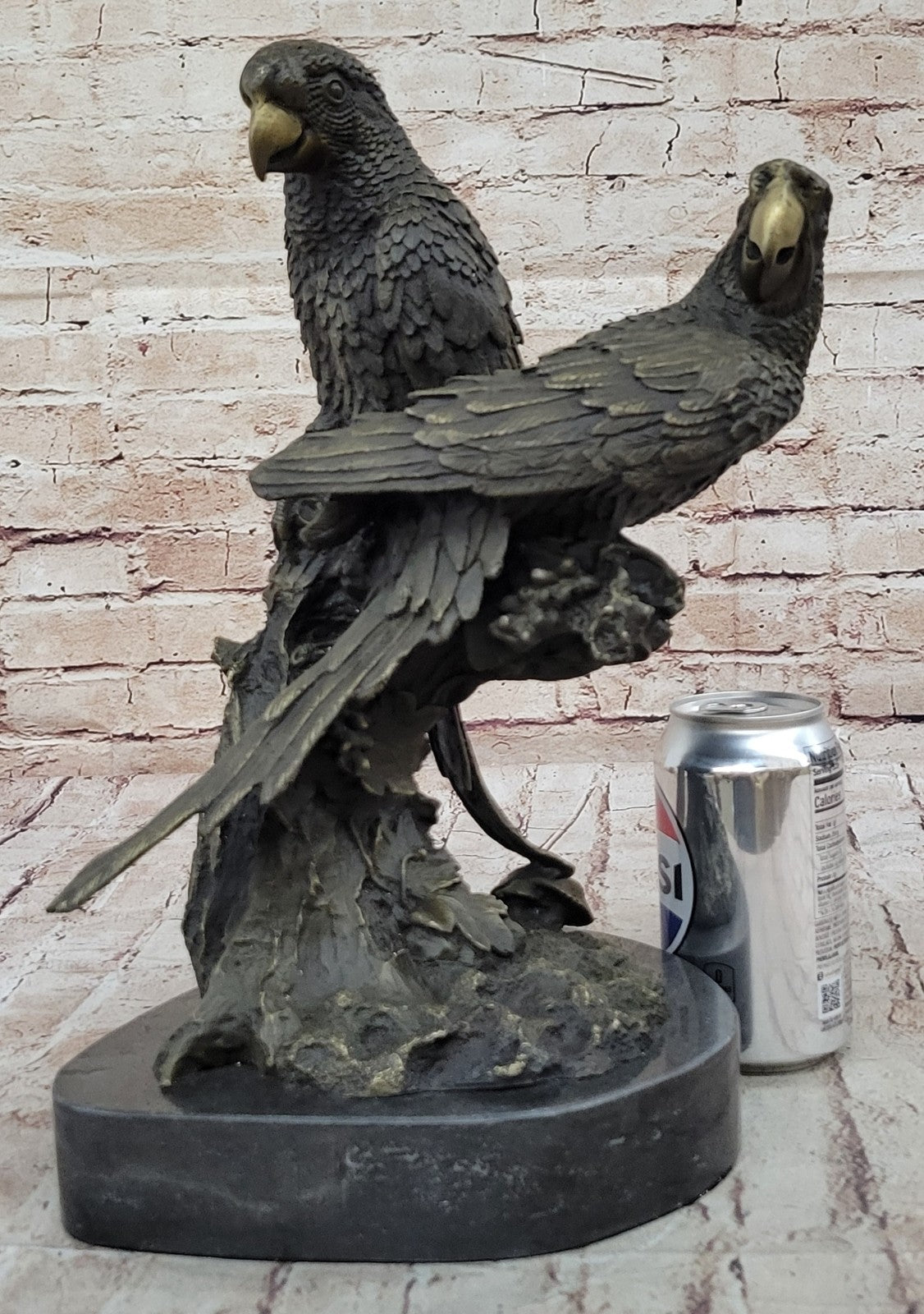Handcrafted bronze sculpture SALE Parrots Brazilian Two Milo Original Signed dec