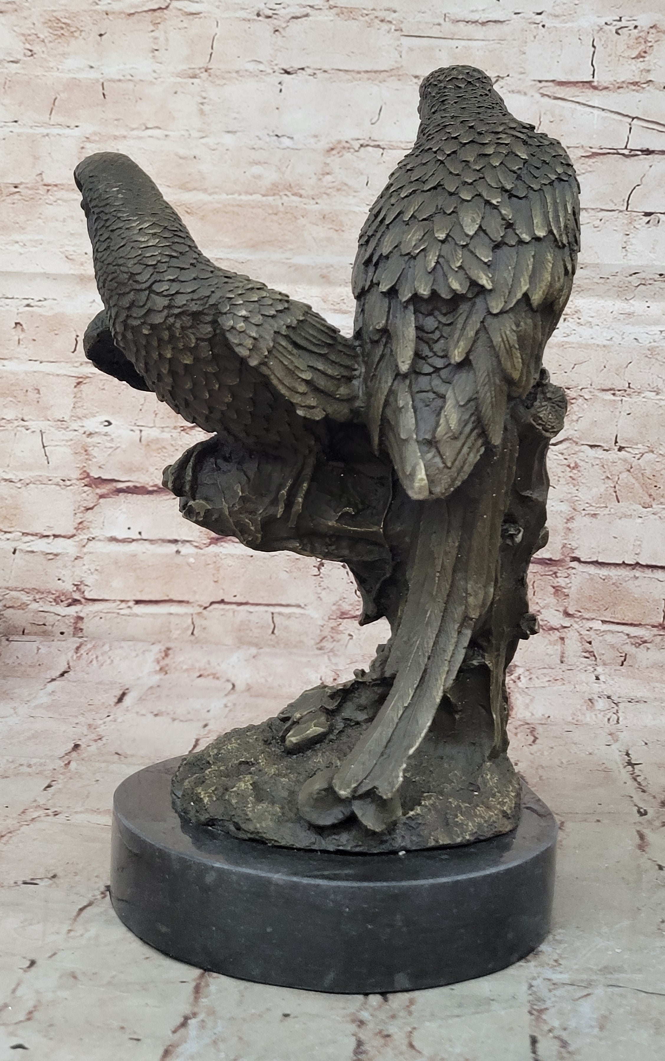 Handcrafted bronze sculpture SALE Parrots Brazilian Two Milo Original Signed dec