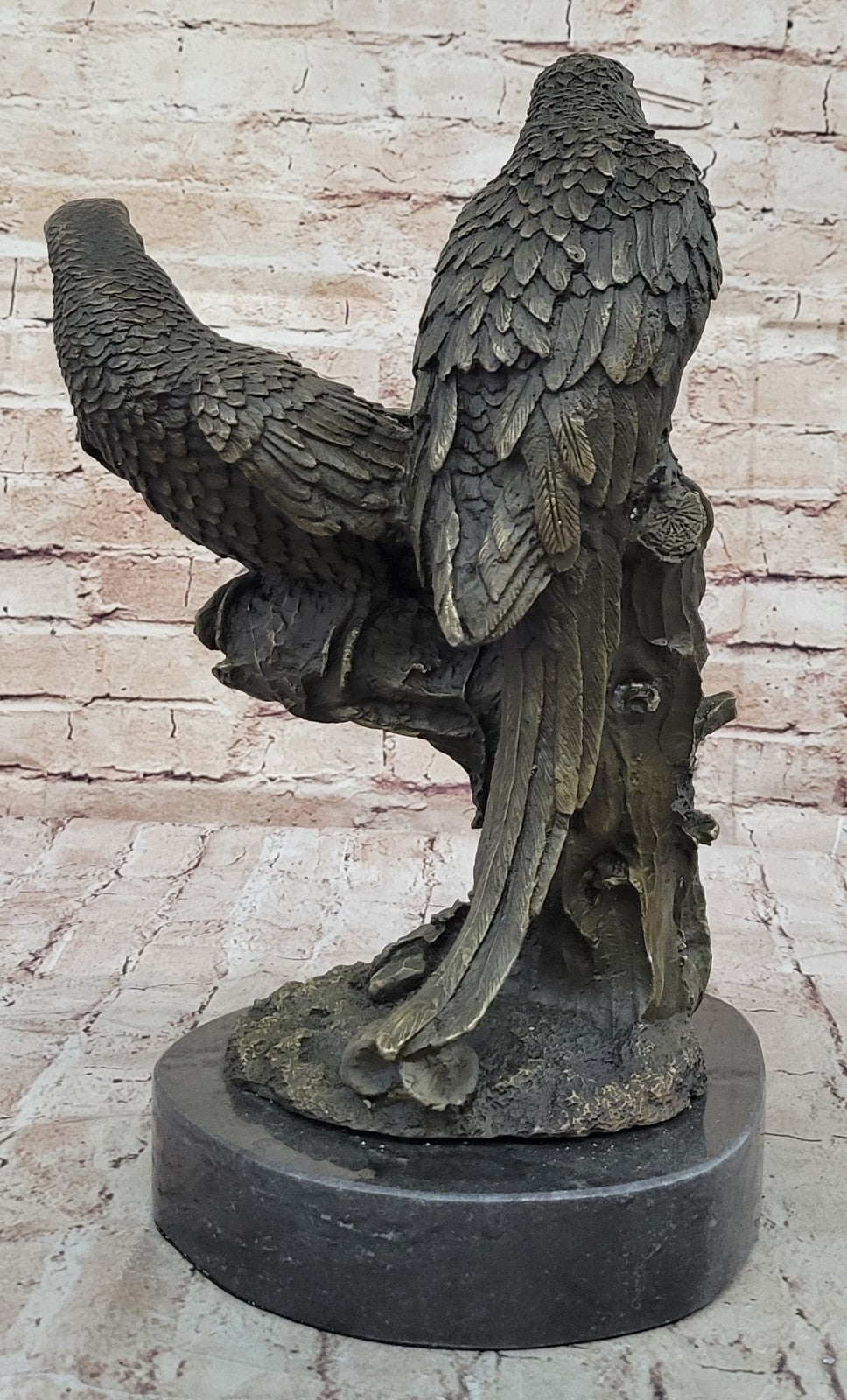 Handcrafted bronze sculpture SALE Parrots Brazilian Two Milo Original Signed dec