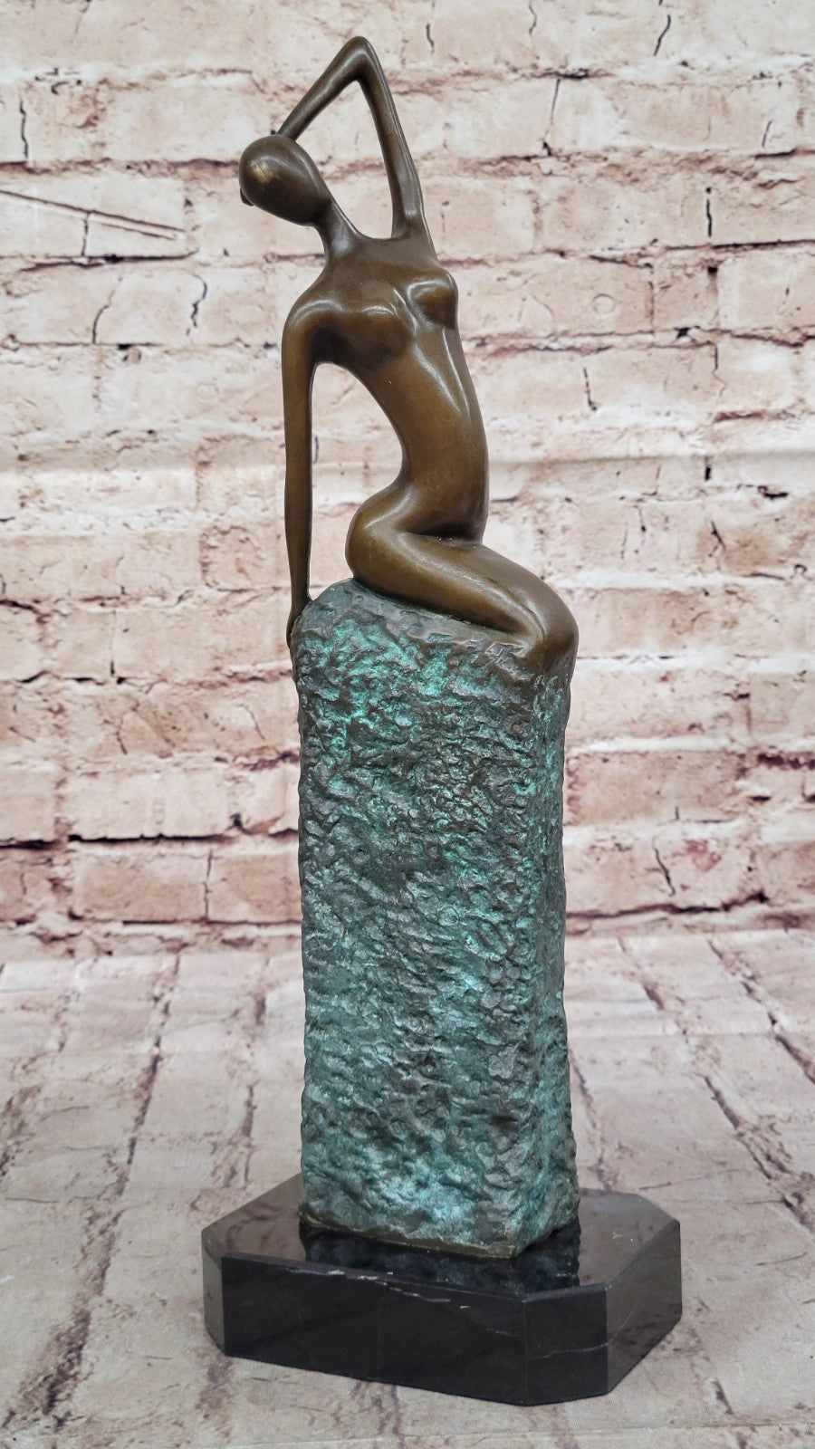 Aldo Vitaleh Abstract Modern Art Bronze Sculpture Marble Nude Statue Home Deco