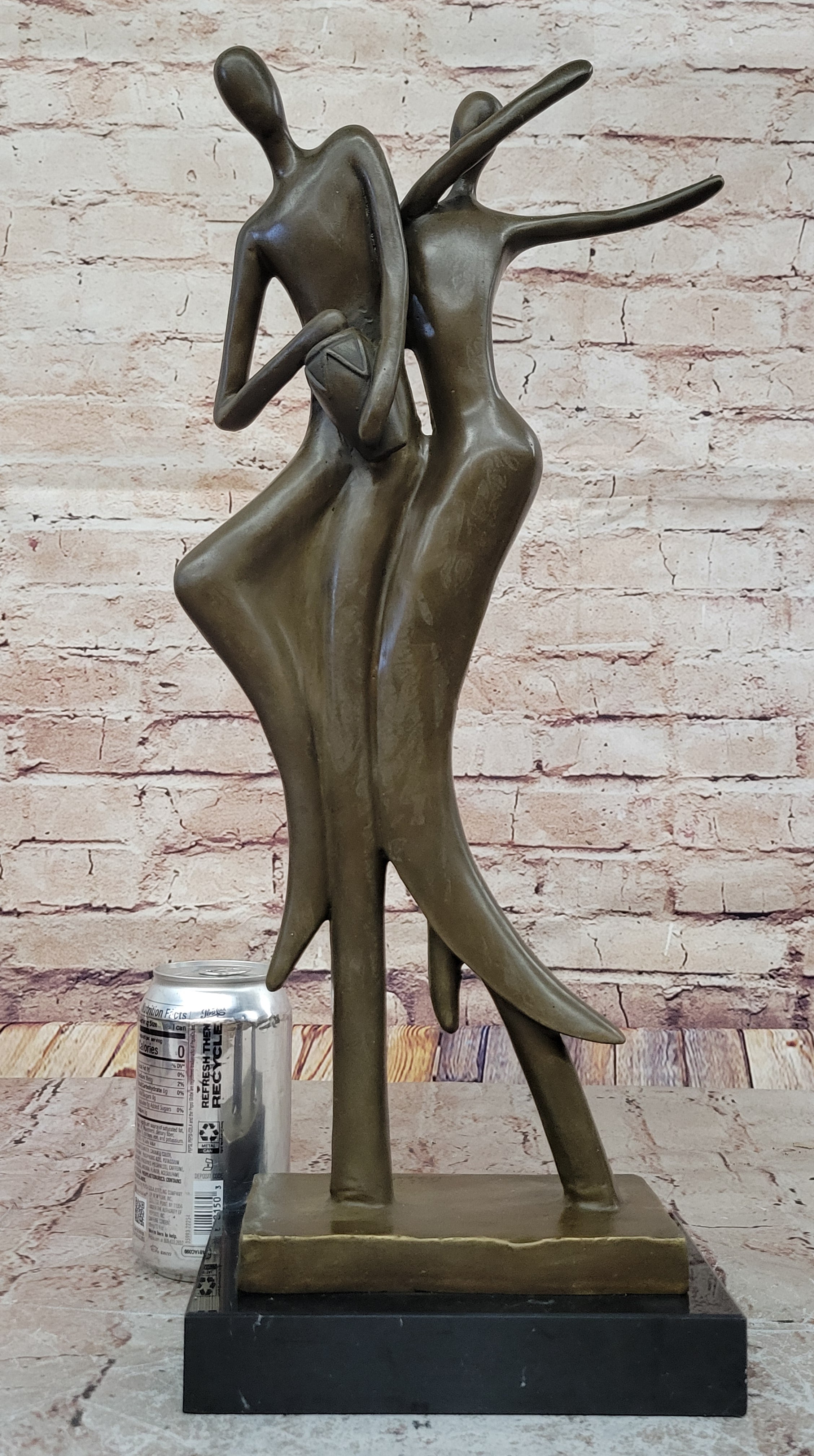 Art Deco Modern Bronze Sculpture Statue Figure Abstract Dancers Couple Decor